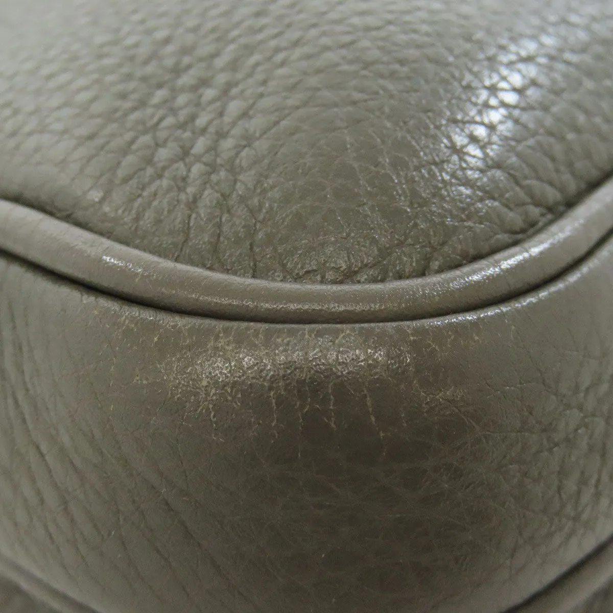 PRADA Shoulder Bag VA1034 leather gray logoMetal Women Used