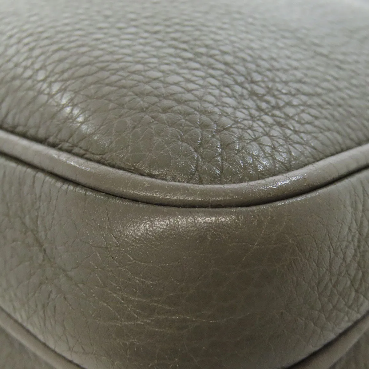 PRADA Shoulder Bag VA1034 leather gray logoMetal Women Used