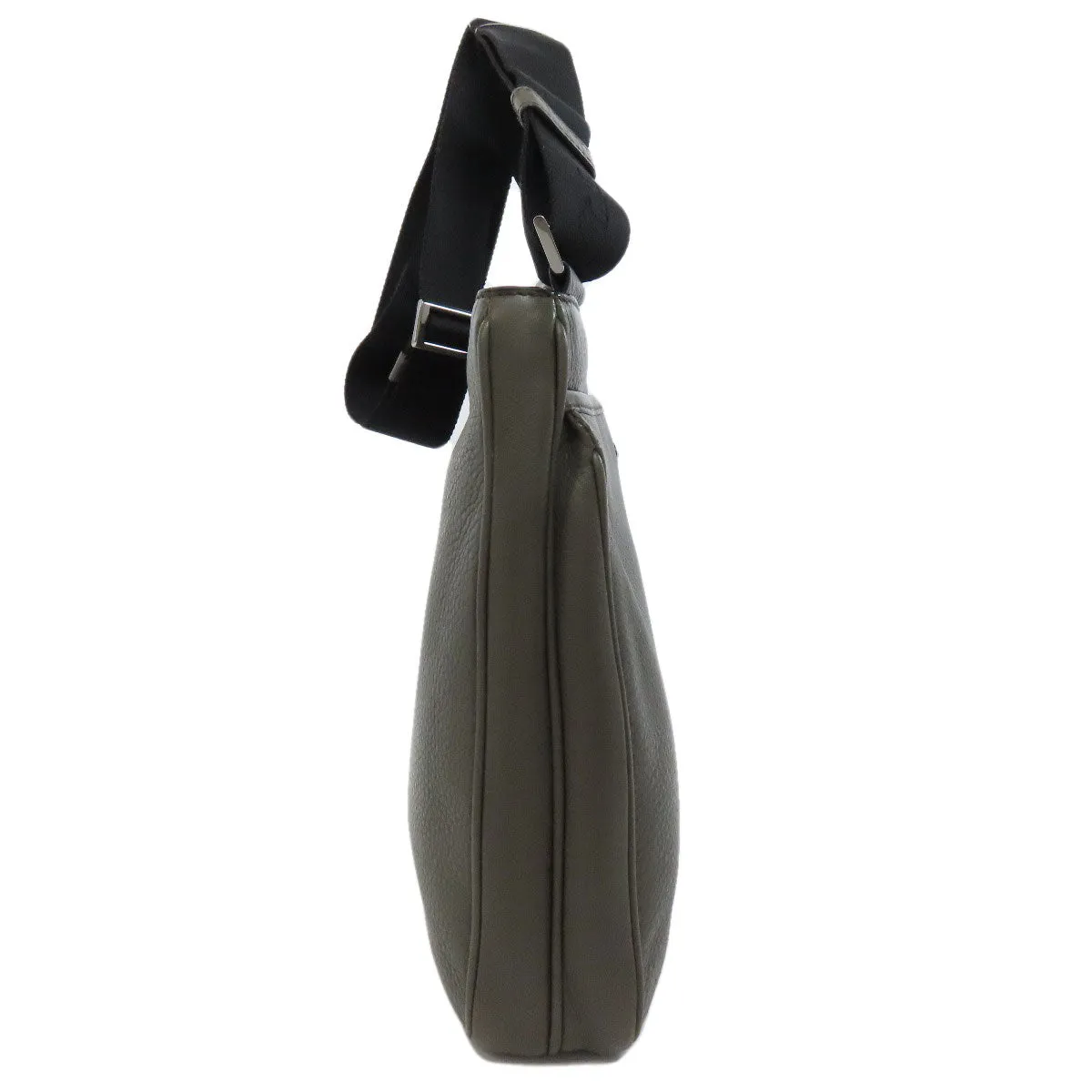PRADA Shoulder Bag VA1034 leather gray logoMetal Women Used