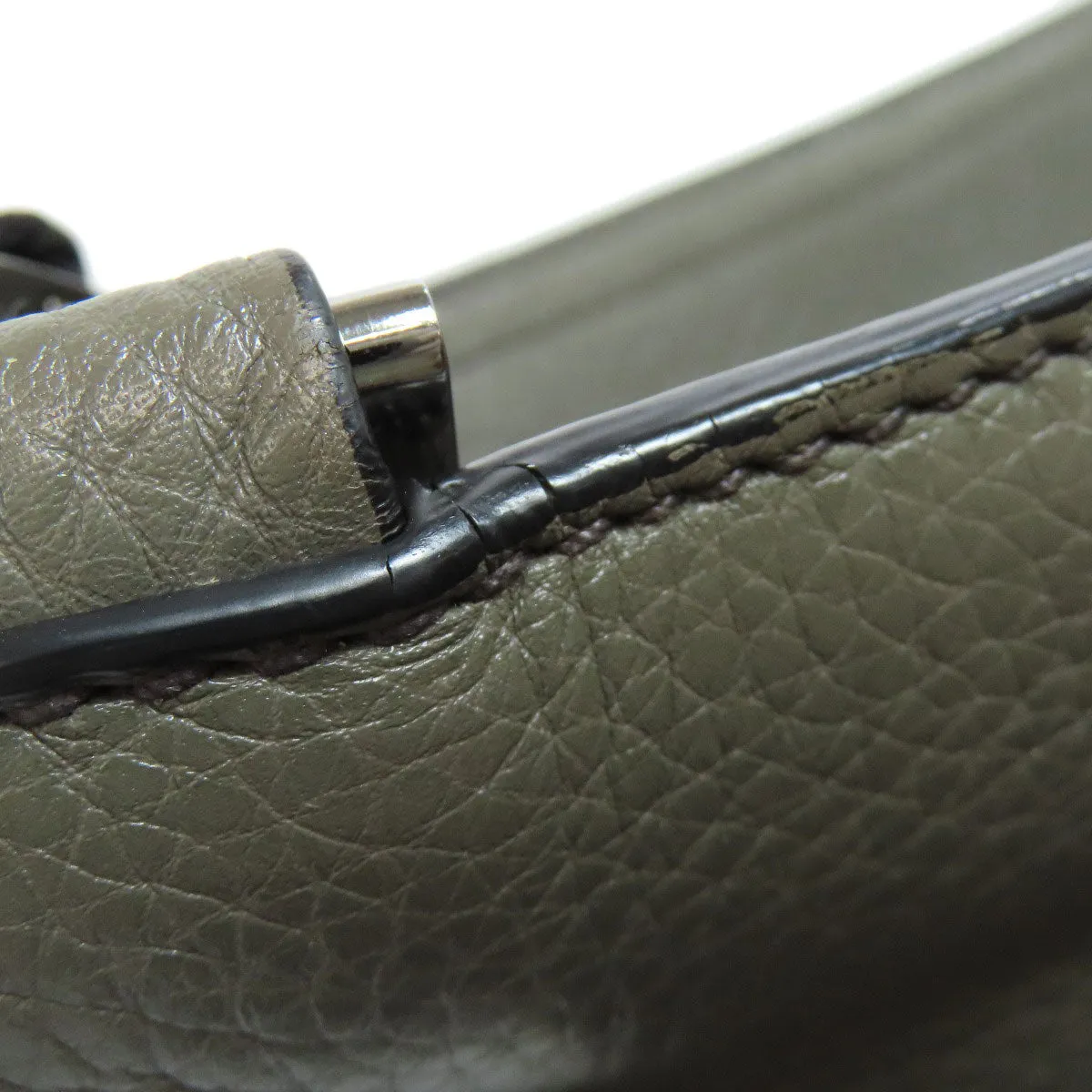 PRADA Shoulder Bag VA1034 leather gray logoMetal Women Used