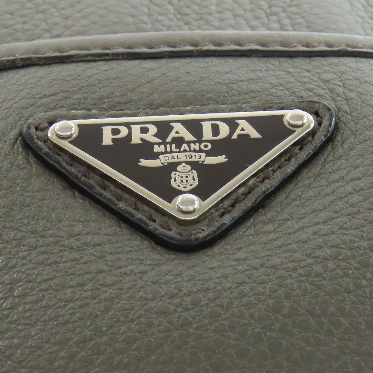 PRADA Shoulder Bag VA1034 leather gray logoMetal Women Used