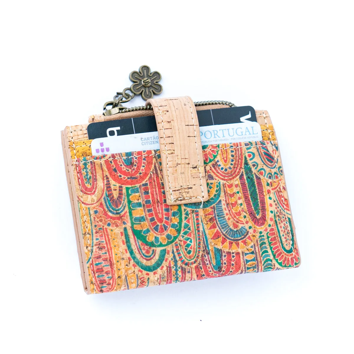Printed Cork Women's Foldable Cardholder and Slim Wallet BAGD-571-MIX-8??8units??