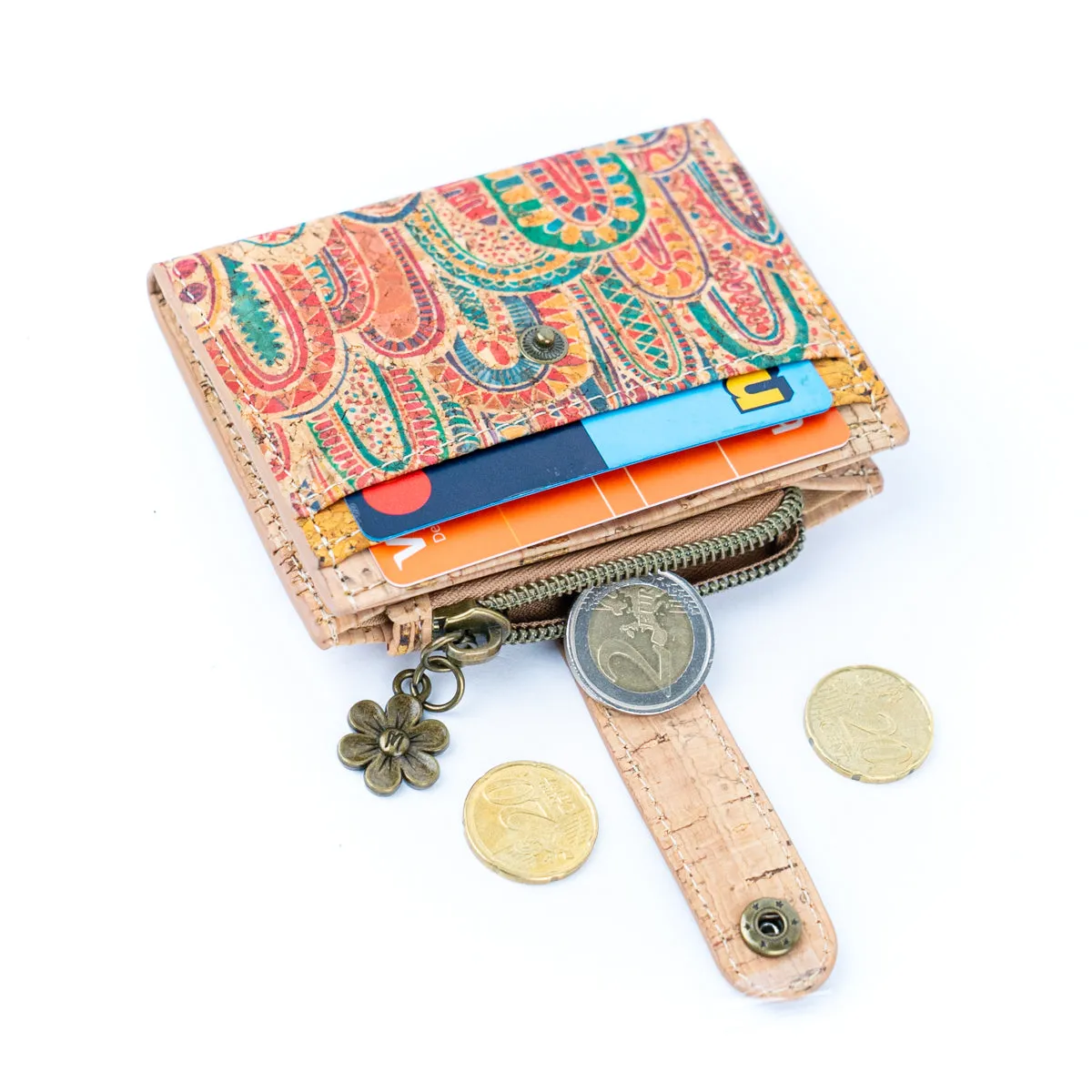 Printed Cork Women's Foldable Cardholder and Slim Wallet BAGD-571-MIX-8??8units??