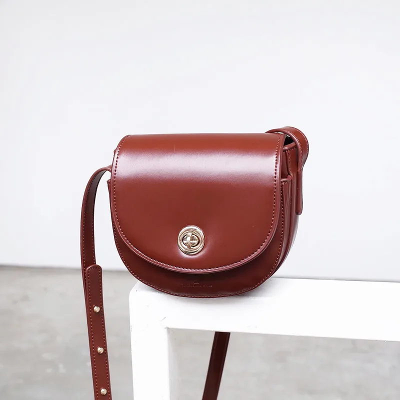 Red Leather Saddle Womens Shoulder Bag Purse Crossbody Bag For Women