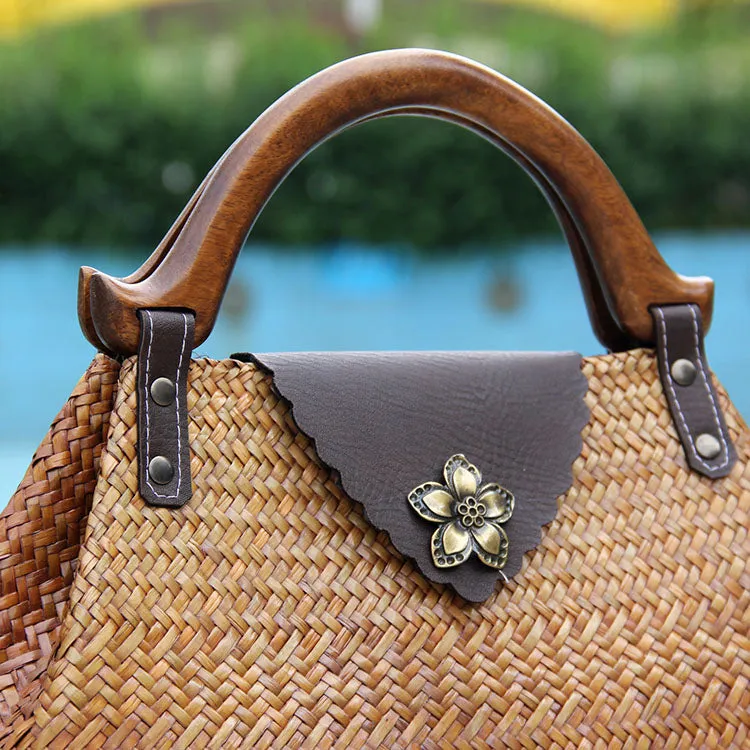 Red Vintage Leather Ladies Satchel Handbag Brown Shoulder Bag Purse for Women
