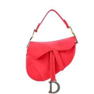 Saddle Handbag Satin with Crystals Mini