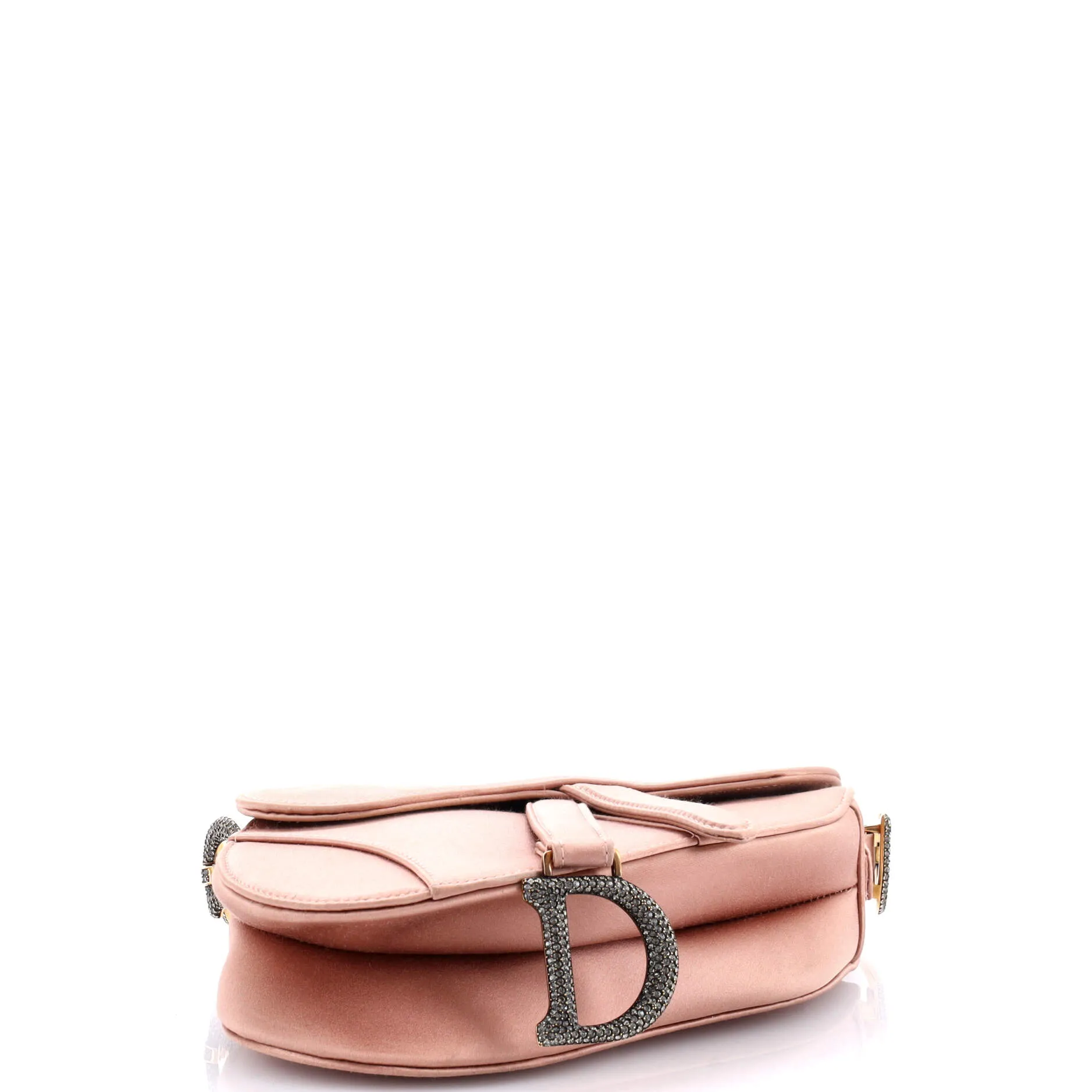 Saddle Handbag Satin with Crystals Mini