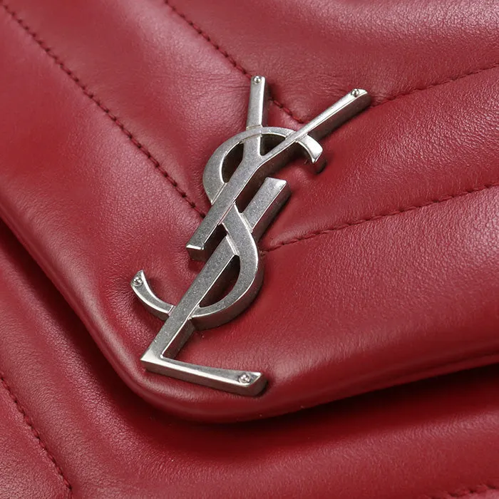 SAINT LAURENT 466476 Shoulder Bag Small Lulu Quilting ChainShoulder Bag leather Red Women