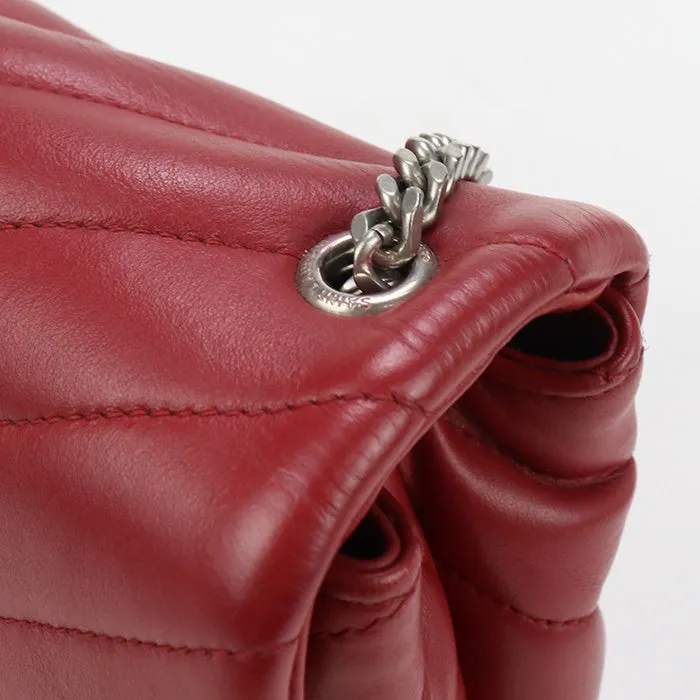 SAINT LAURENT 466476 Shoulder Bag Small Lulu Quilting ChainShoulder Bag leather Red Women