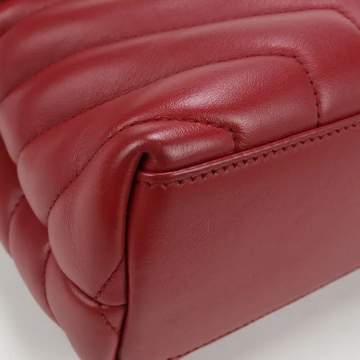 SAINT LAURENT 466476 Shoulder Bag Small Lulu Quilting ChainShoulder Bag leather Red Women
