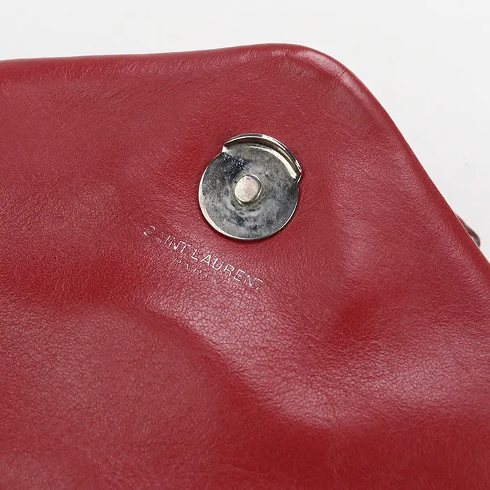 SAINT LAURENT 466476 Shoulder Bag Small Lulu Quilting ChainShoulder Bag leather Red Women