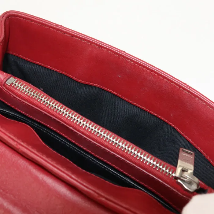 SAINT LAURENT 466476 Shoulder Bag Small Lulu Quilting ChainShoulder Bag leather Red Women