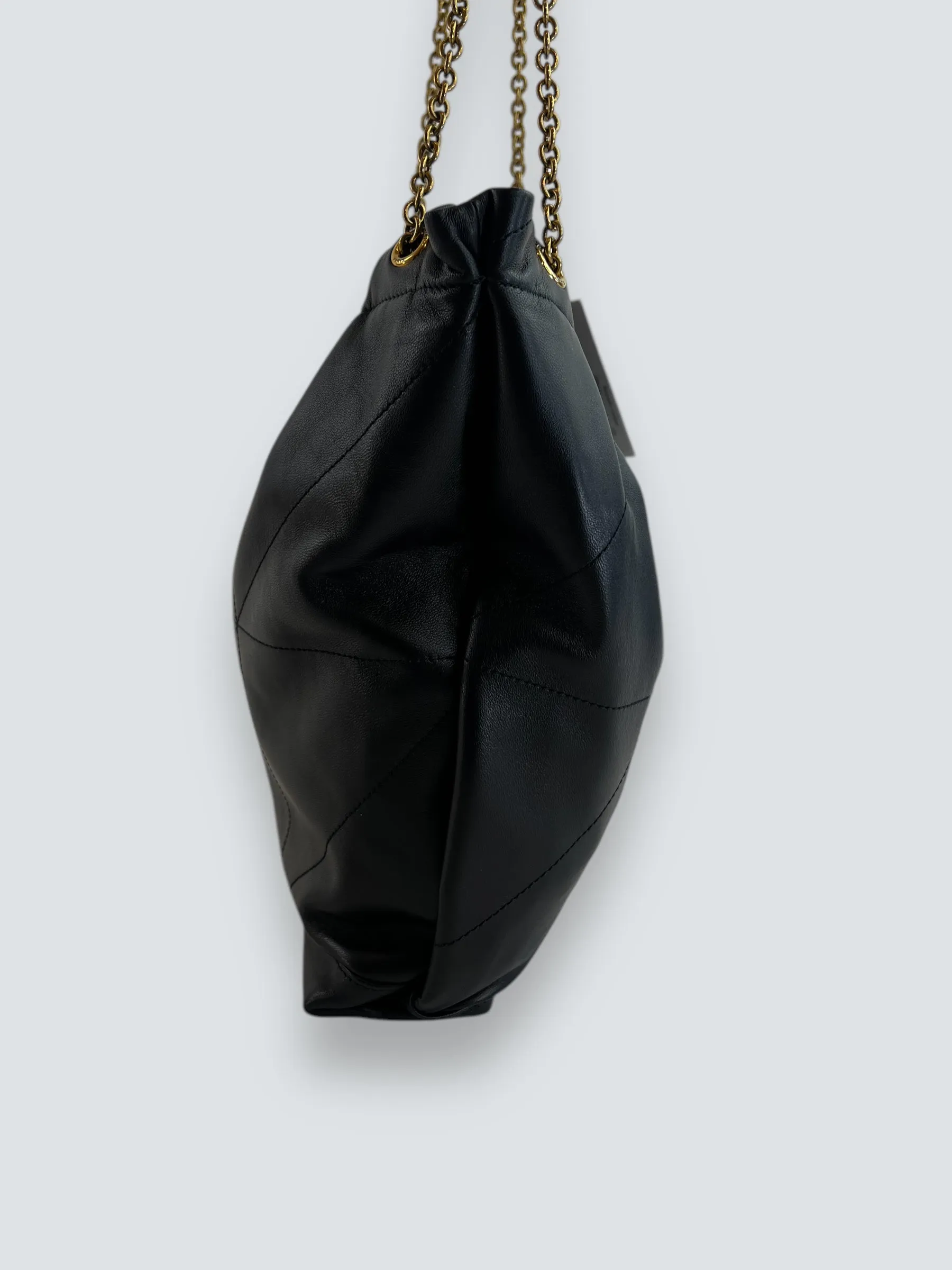 Saint Laurent Black Lambskin Leather "Jamie" Shoulder Bag