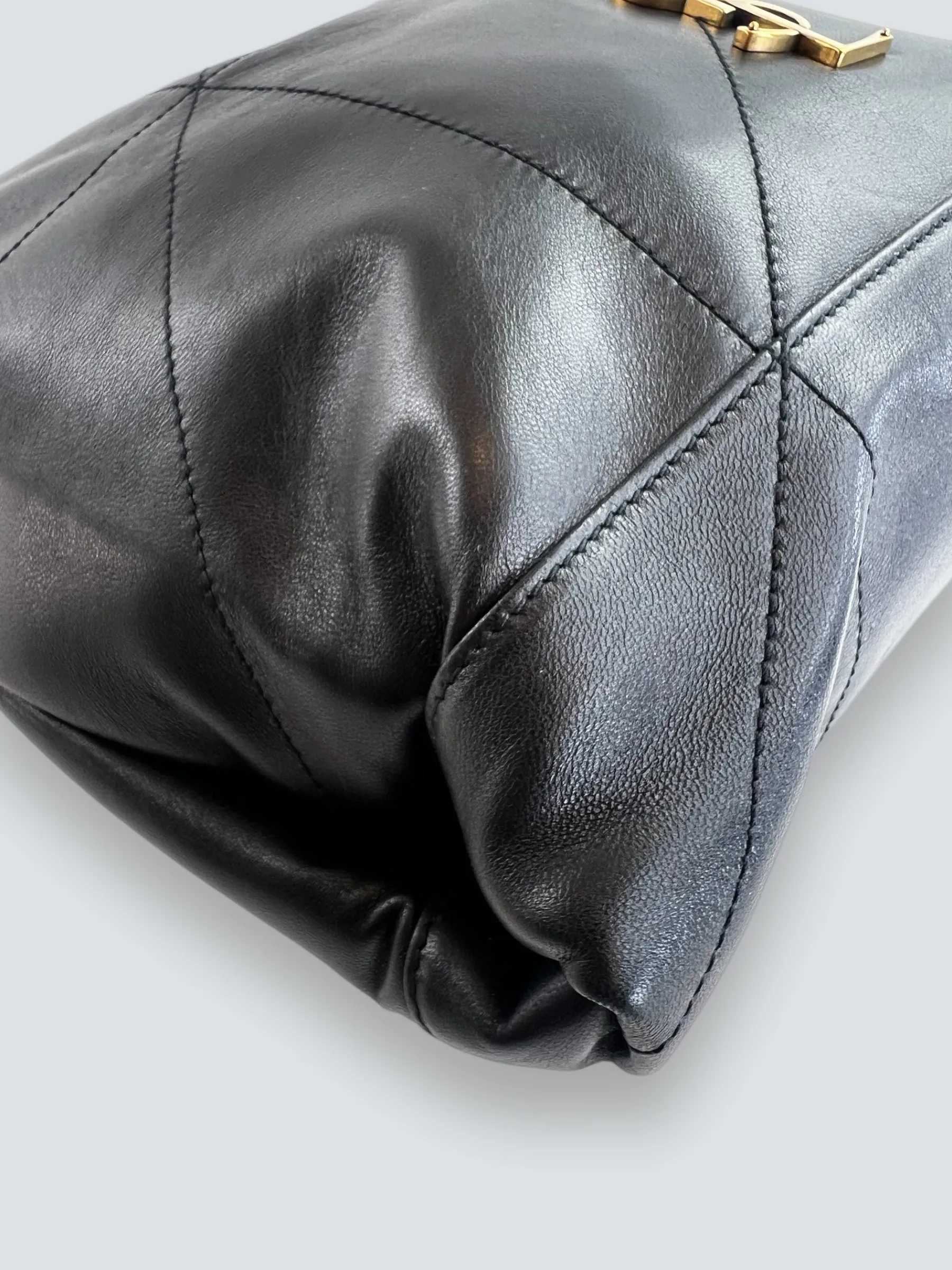 Saint Laurent Black Lambskin Leather "Jamie" Shoulder Bag