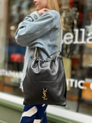 Saint Laurent Black Lambskin Leather "Jamie" Shoulder Bag