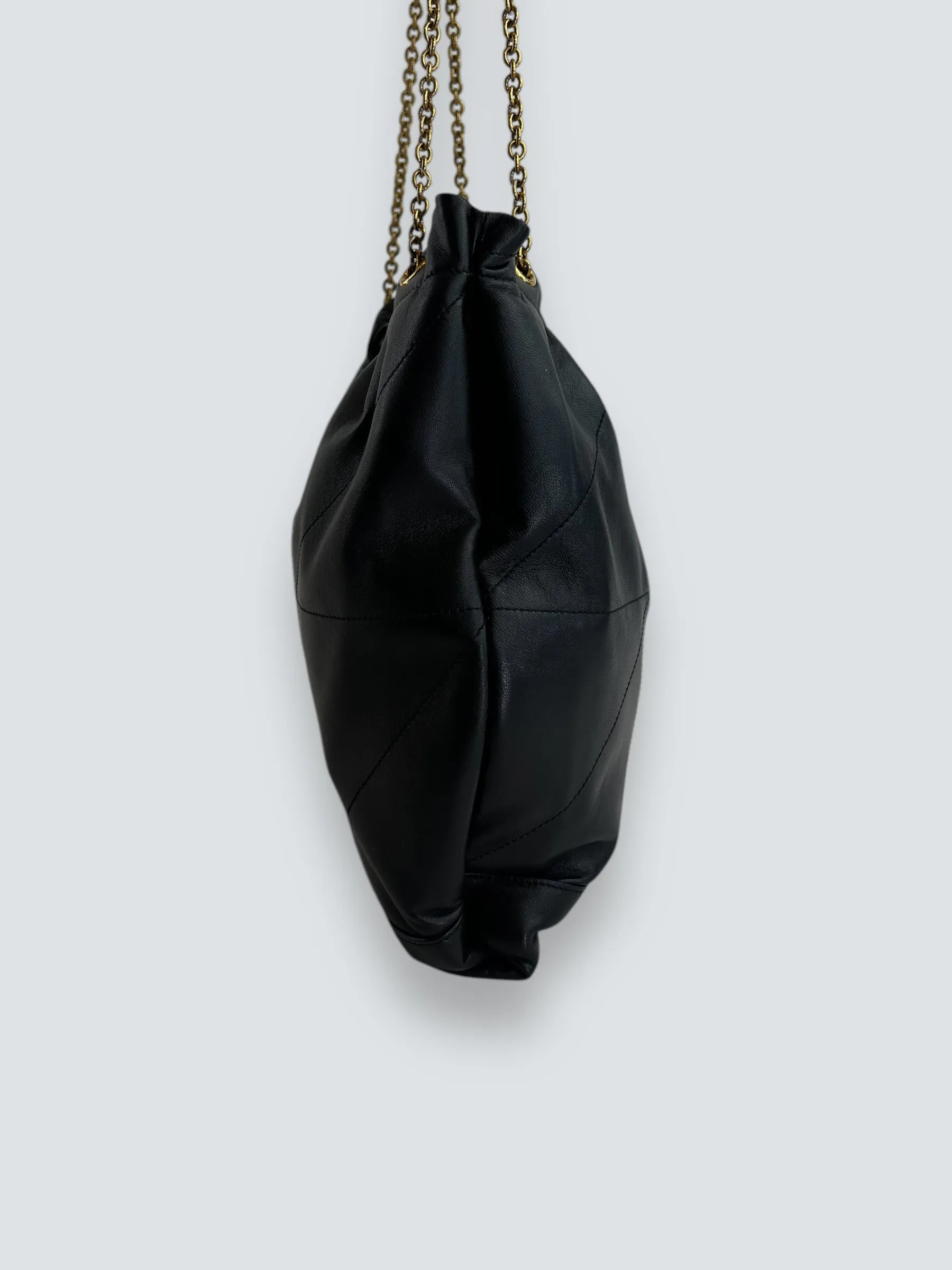 Saint Laurent Black Lambskin Leather "Jamie" Shoulder Bag