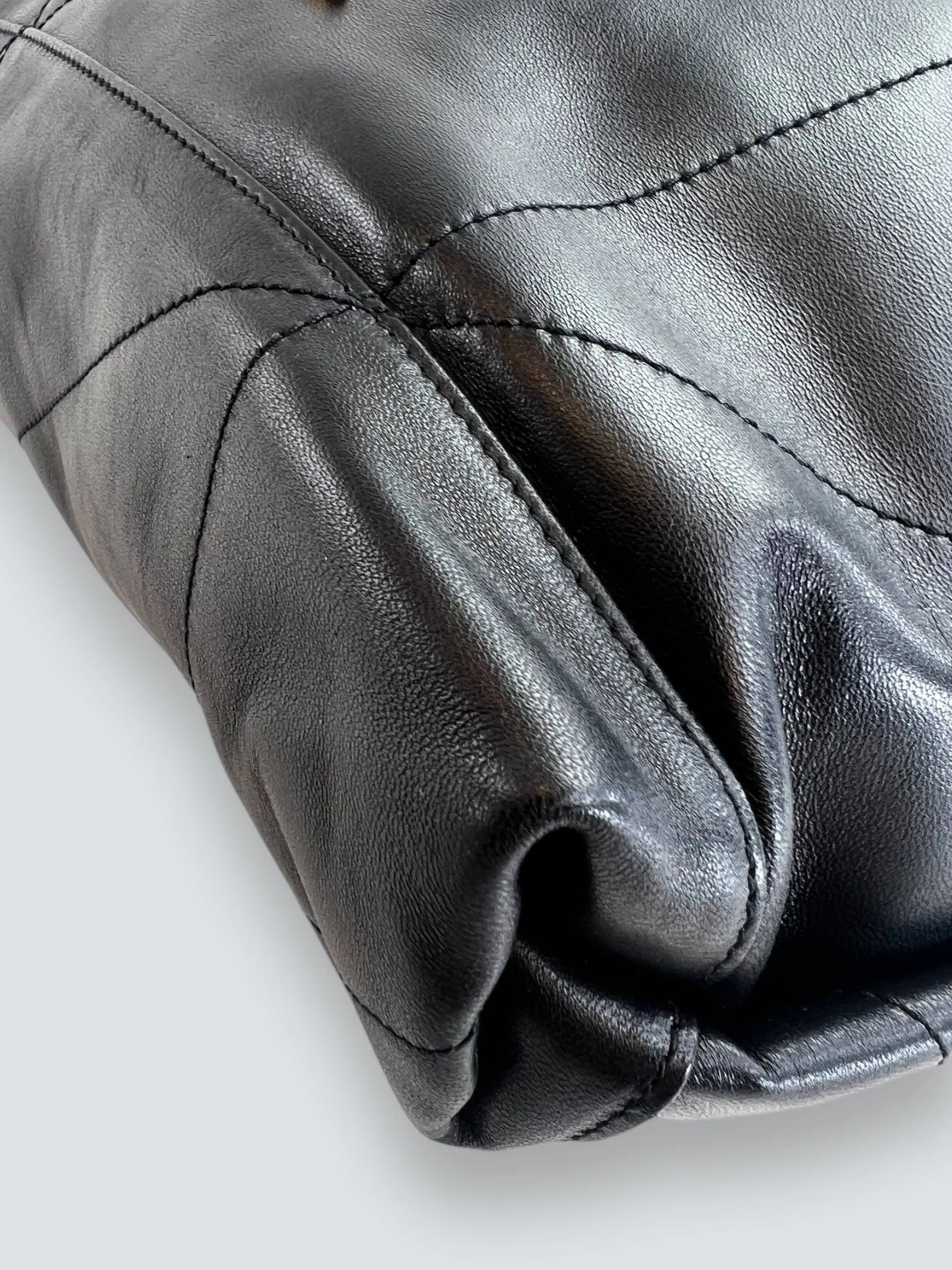 Saint Laurent Black Lambskin Leather "Jamie" Shoulder Bag