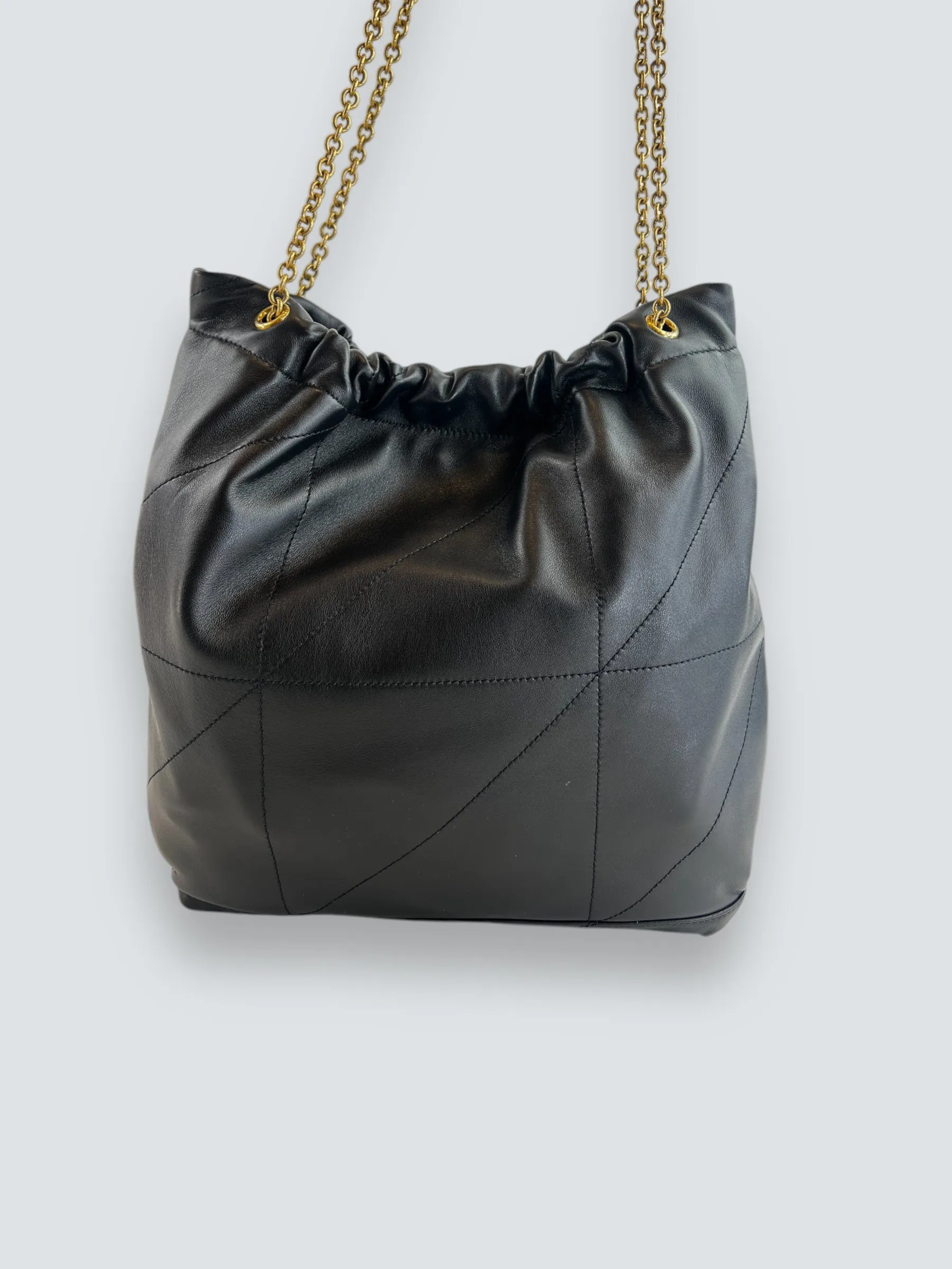 Saint Laurent Black Lambskin Leather "Jamie" Shoulder Bag