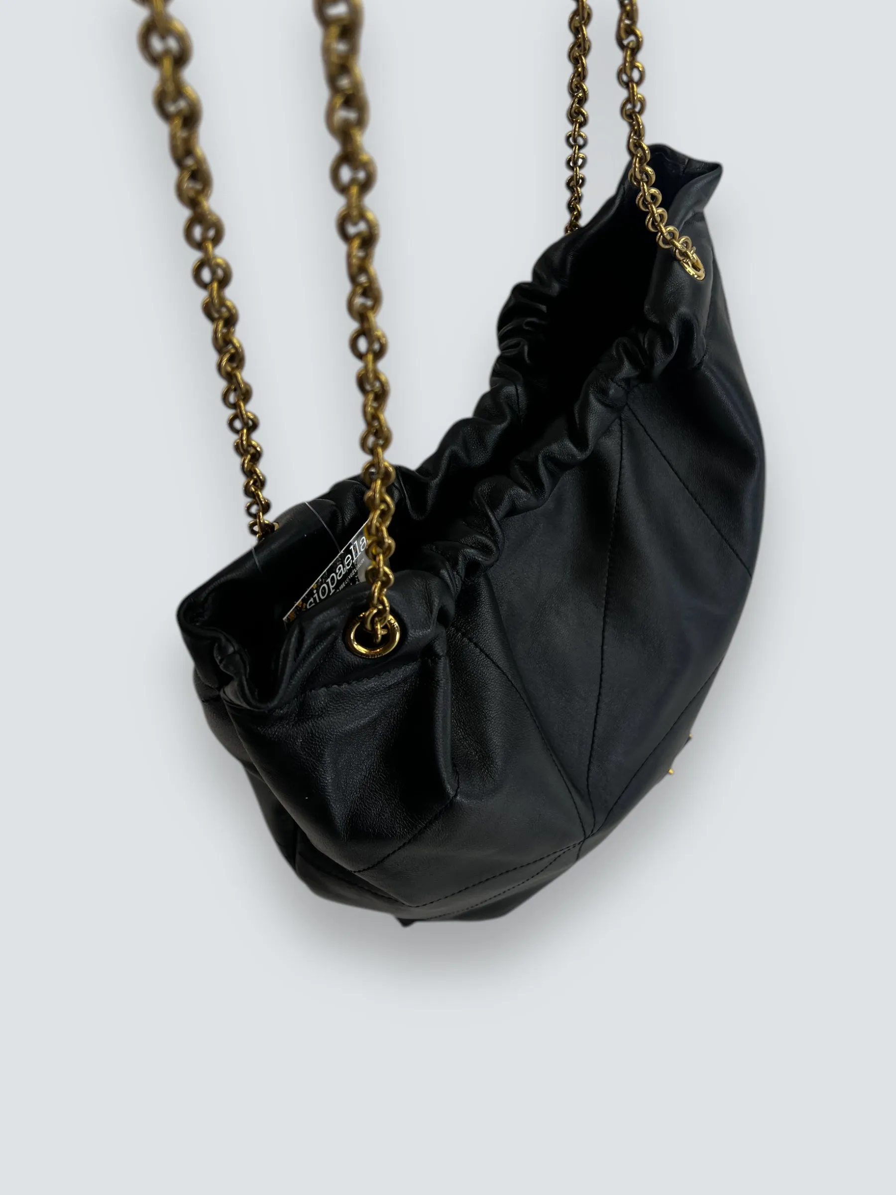 Saint Laurent Black Lambskin Leather "Jamie" Shoulder Bag