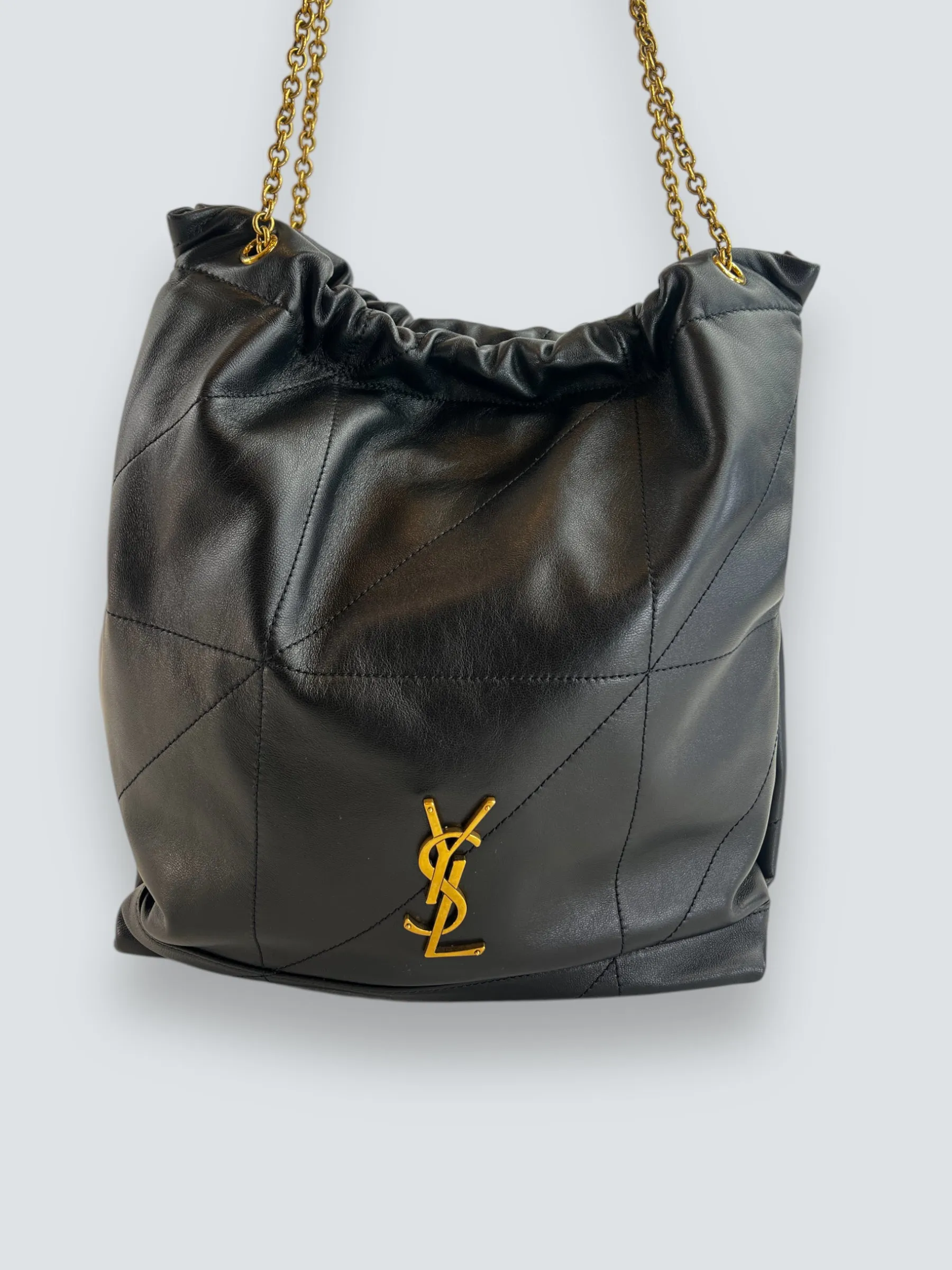 Saint Laurent Black Lambskin Leather "Jamie" Shoulder Bag