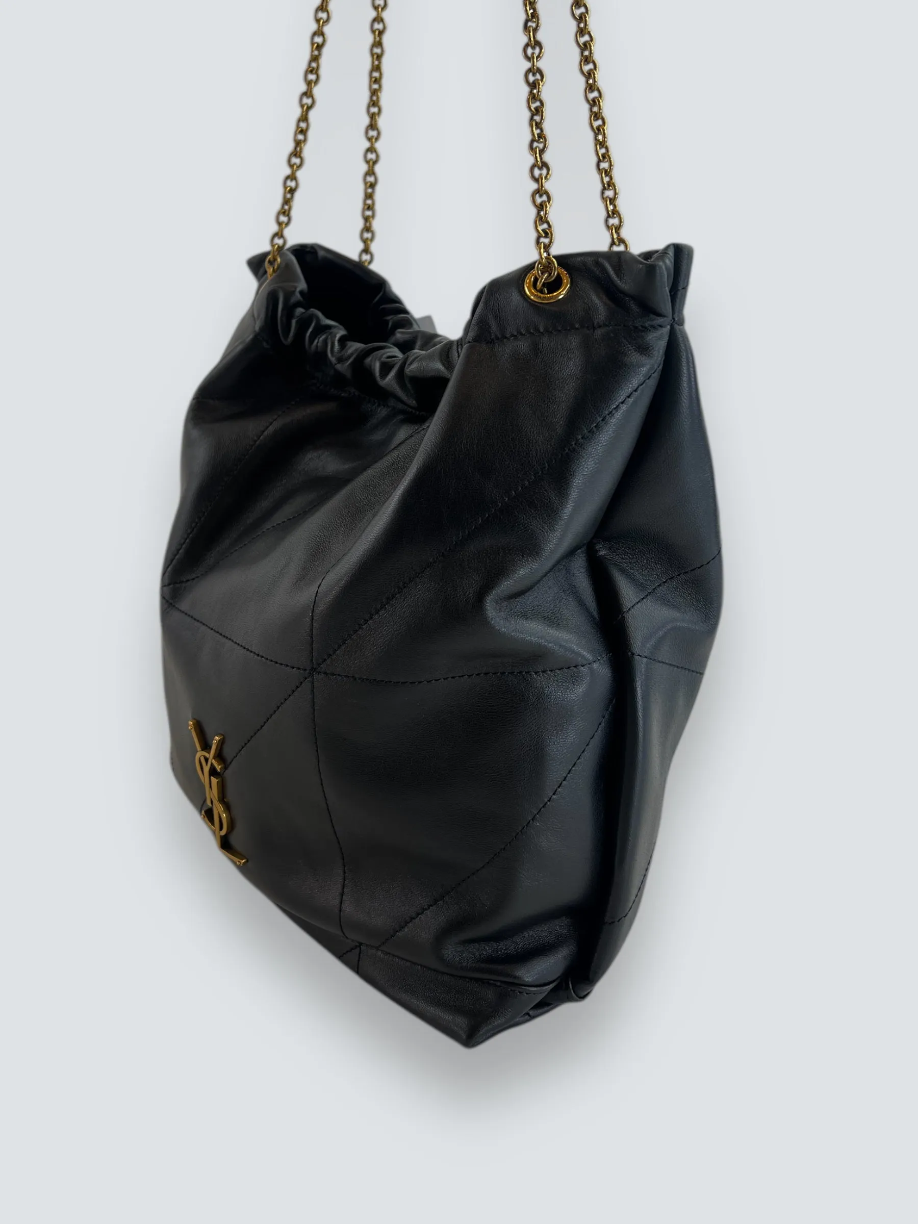 Saint Laurent Black Lambskin Leather "Jamie" Shoulder Bag