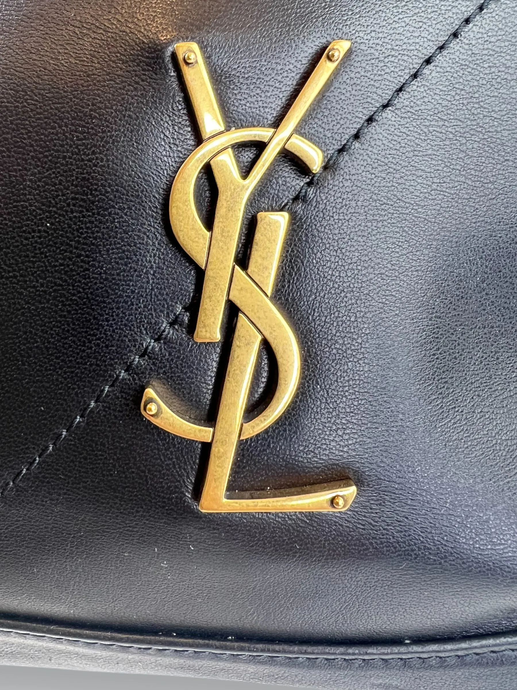 Saint Laurent Black Lambskin Leather "Jamie" Shoulder Bag
