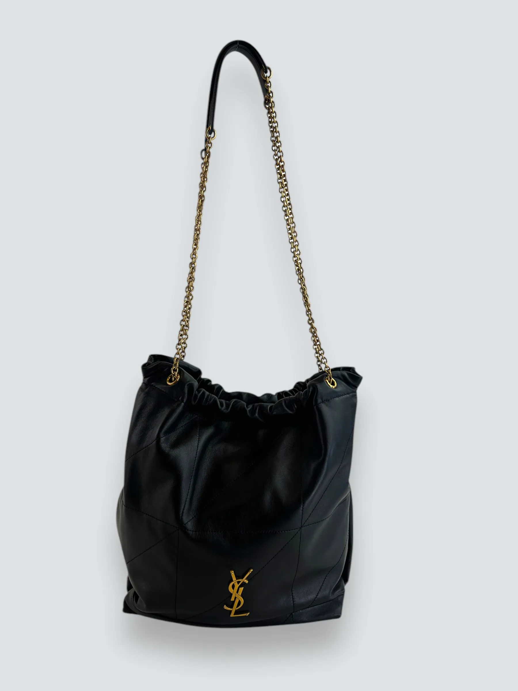 Saint Laurent Black Lambskin Leather "Jamie" Shoulder Bag