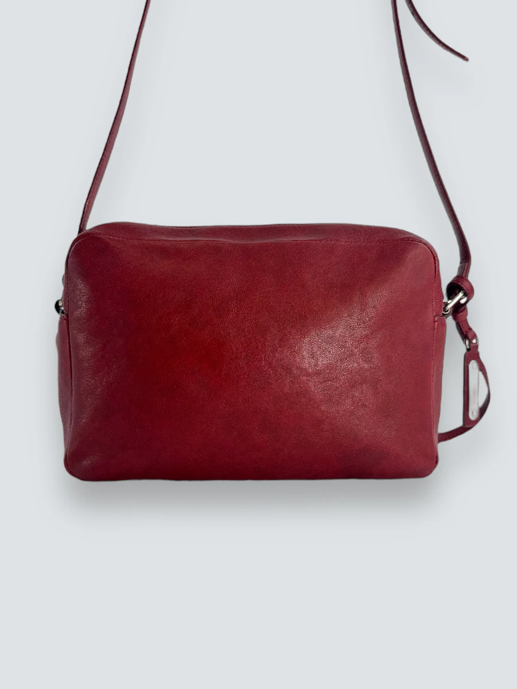 Saint Laurent Dark Red Leather "Lou" Crossbody