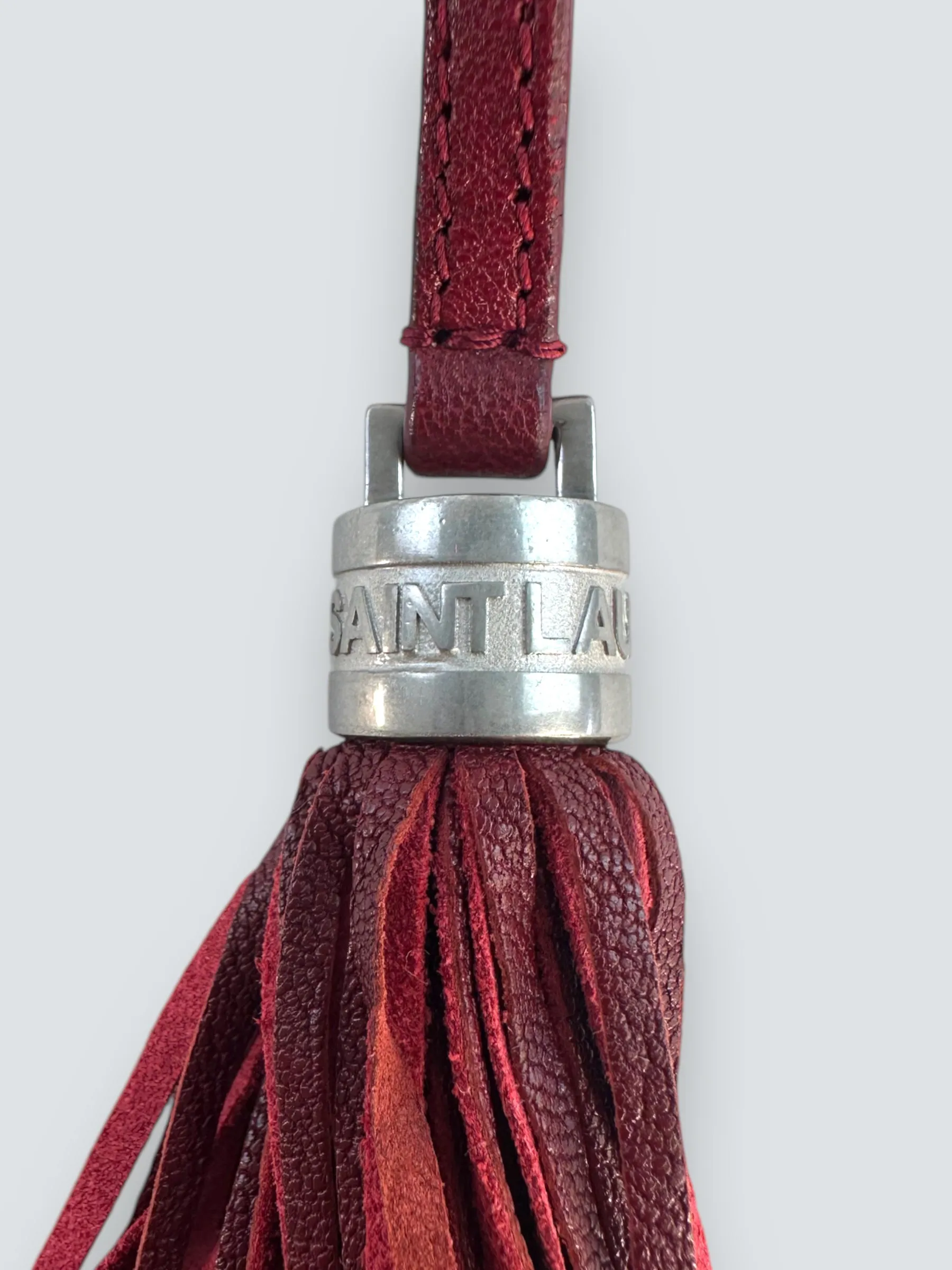 Saint Laurent Dark Red Leather "Lou" Crossbody