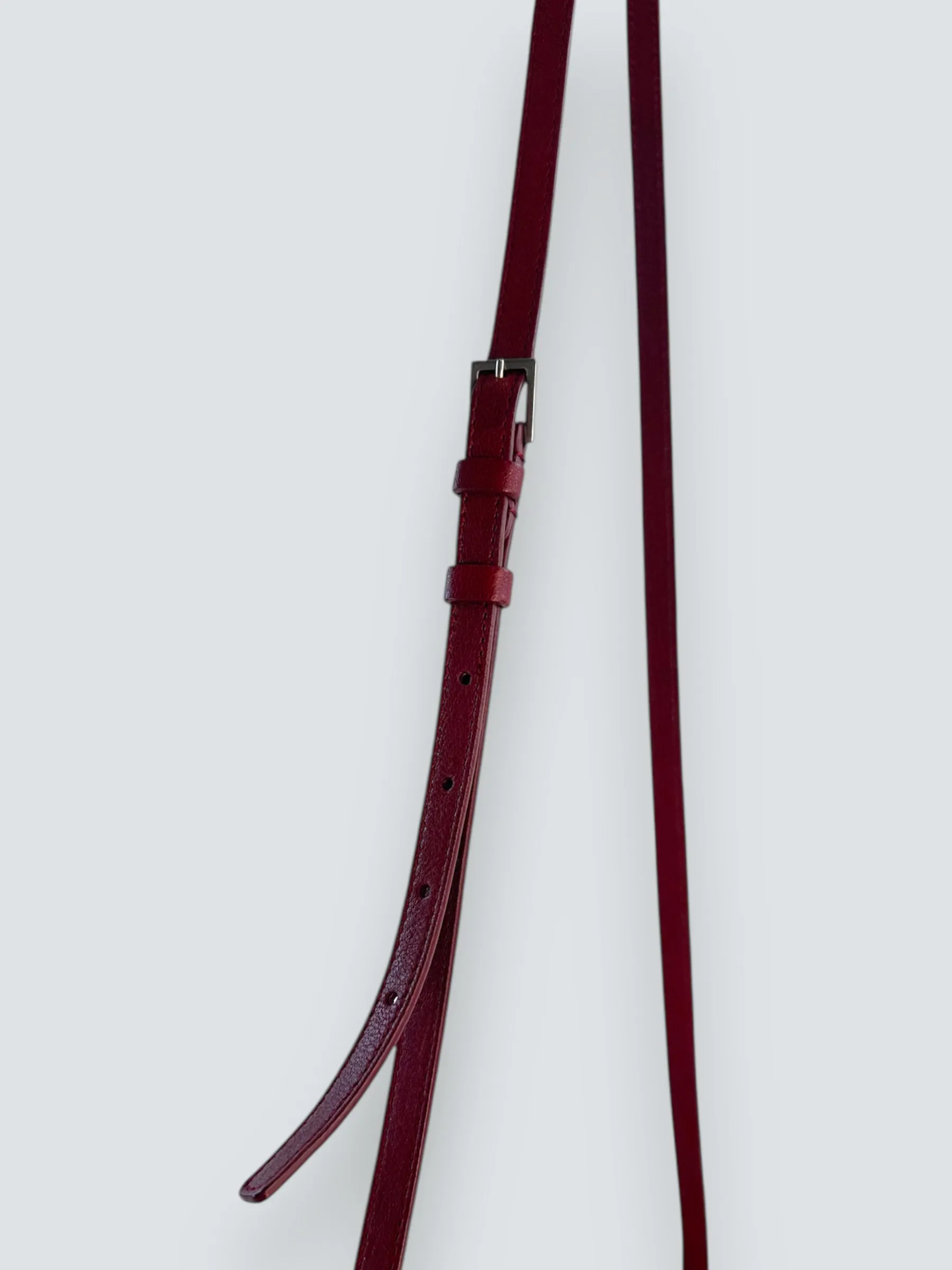 Saint Laurent Dark Red Leather "Lou" Crossbody