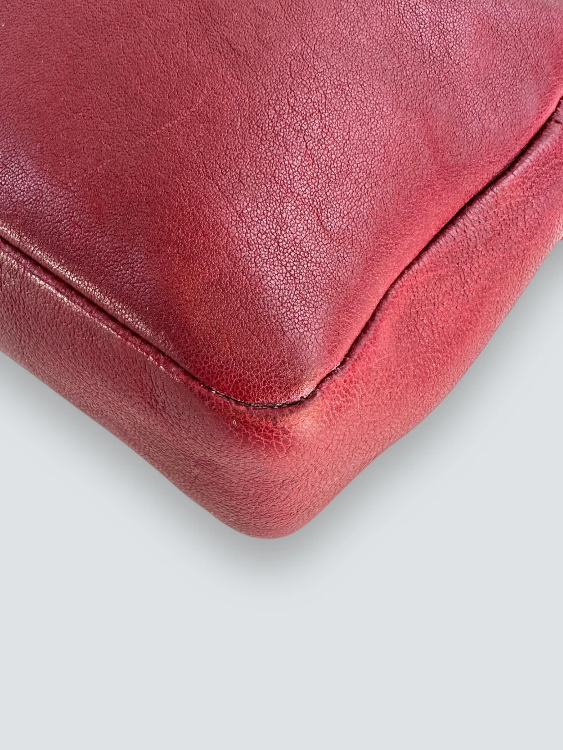 Saint Laurent Dark Red Leather "Lou" Crossbody