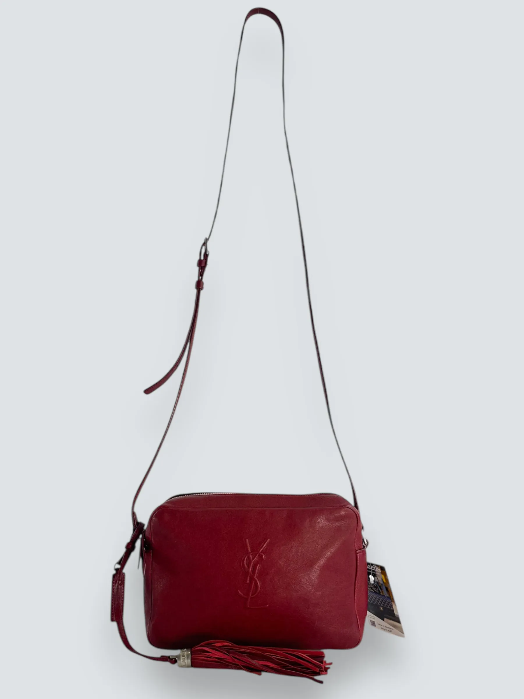 Saint Laurent Dark Red Leather "Lou" Crossbody