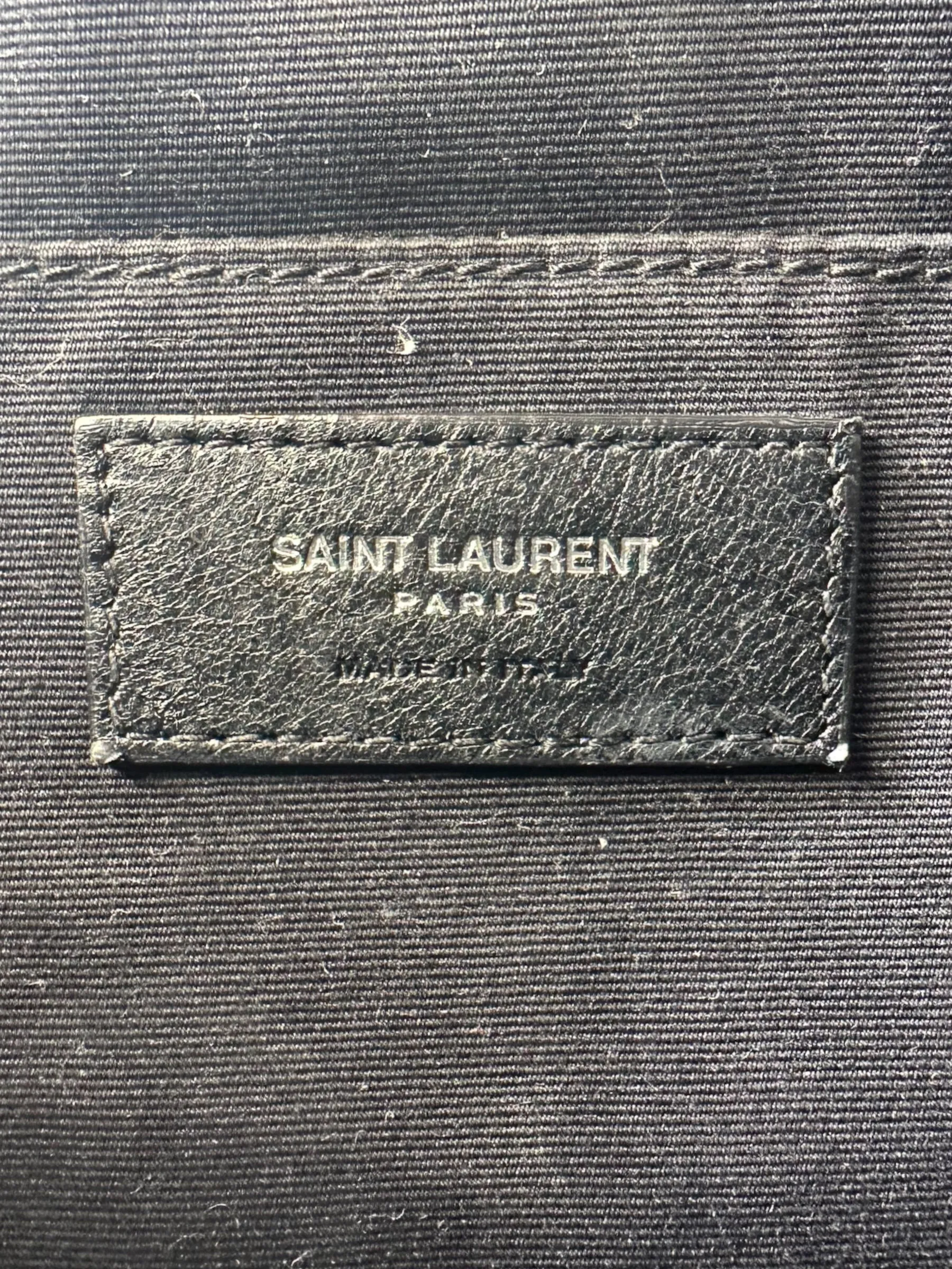Saint Laurent Dark Red Leather "Lou" Crossbody