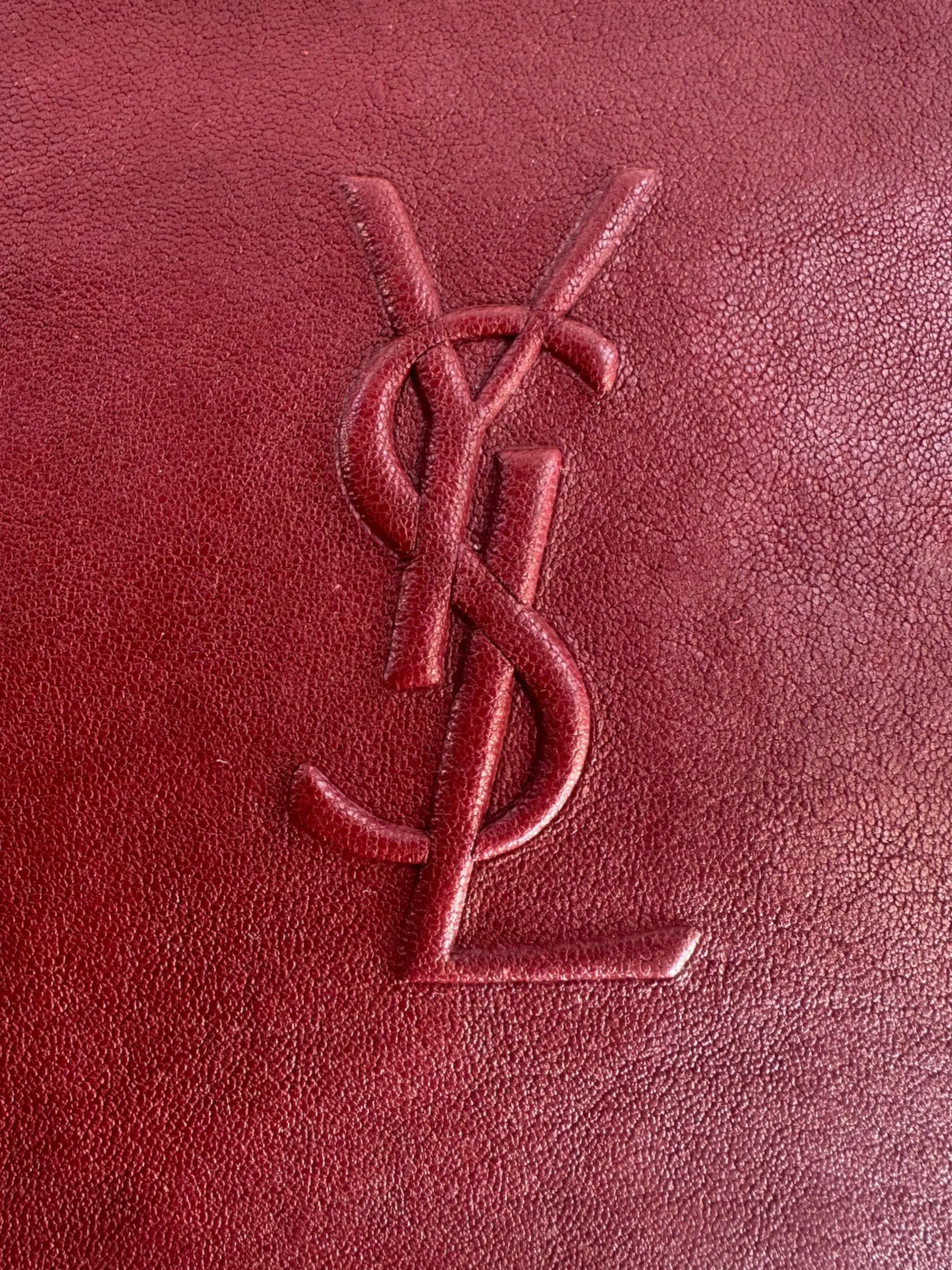 Saint Laurent Dark Red Leather "Lou" Crossbody
