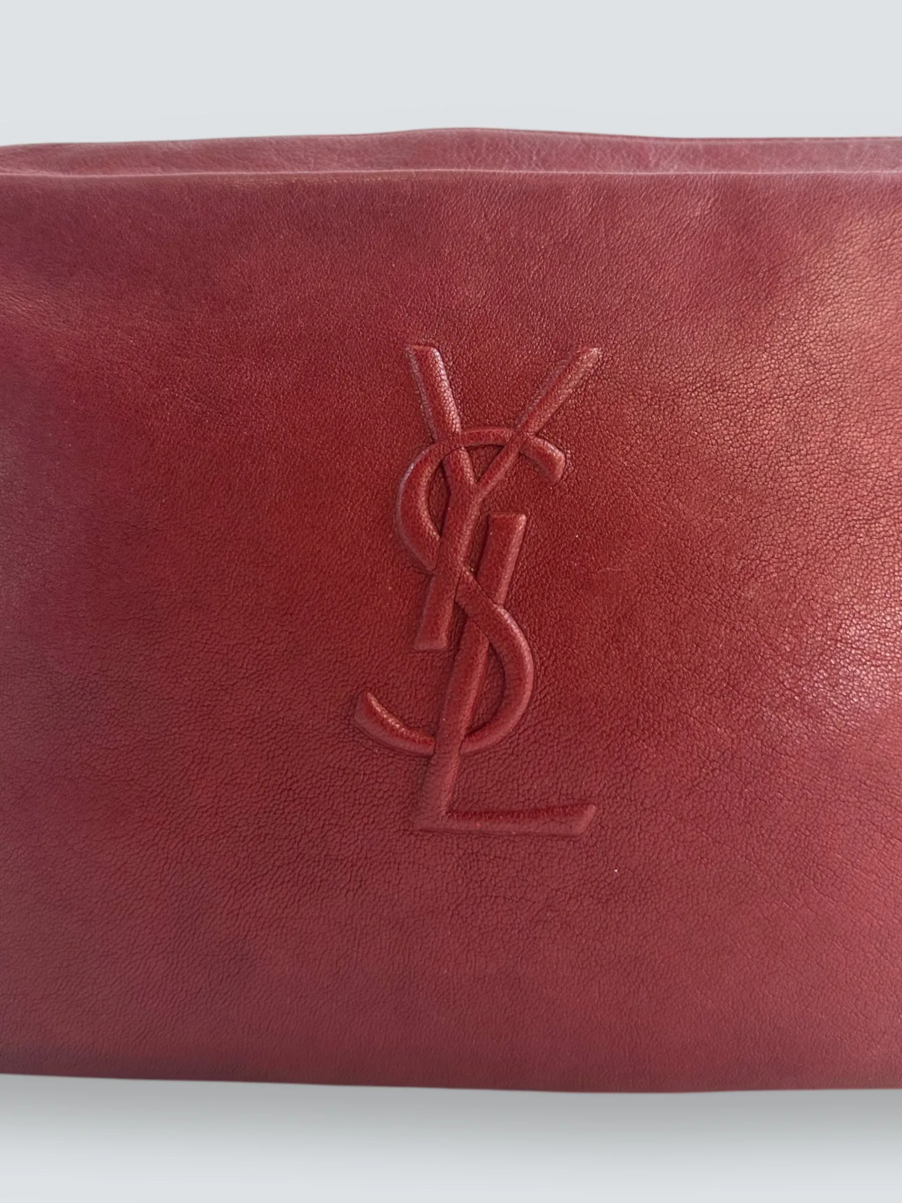 Saint Laurent Dark Red Leather "Lou" Crossbody