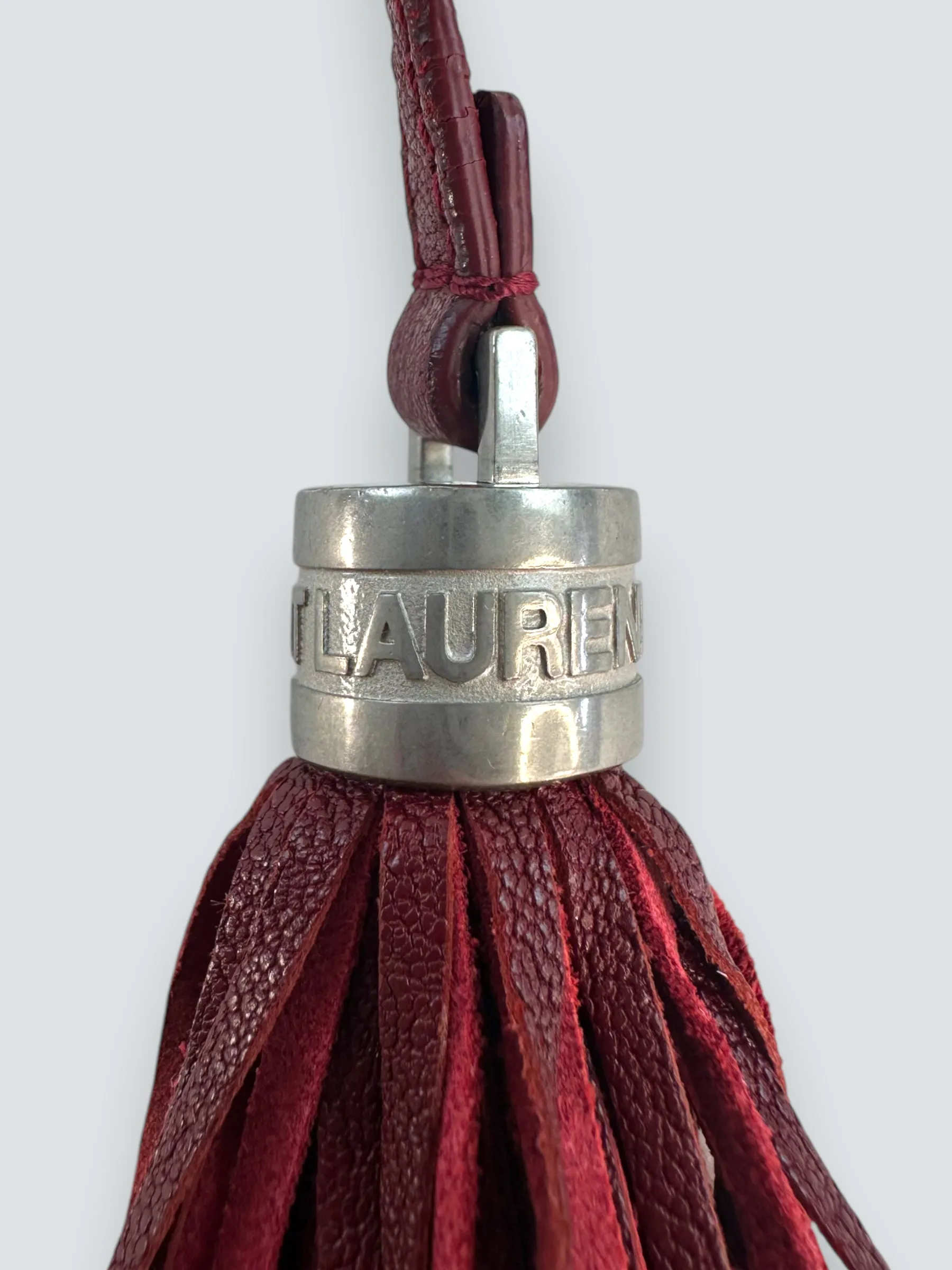 Saint Laurent Dark Red Leather "Lou" Crossbody