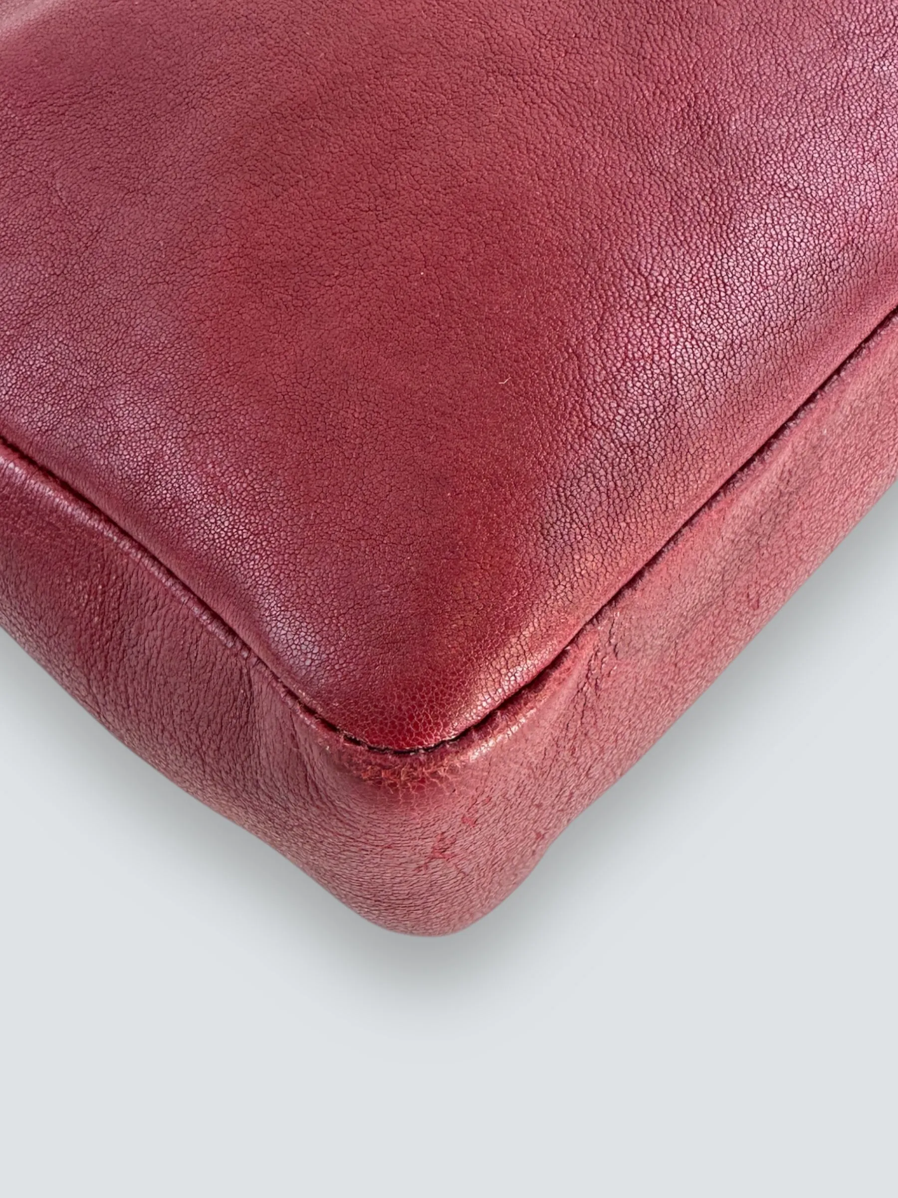Saint Laurent Dark Red Leather "Lou" Crossbody