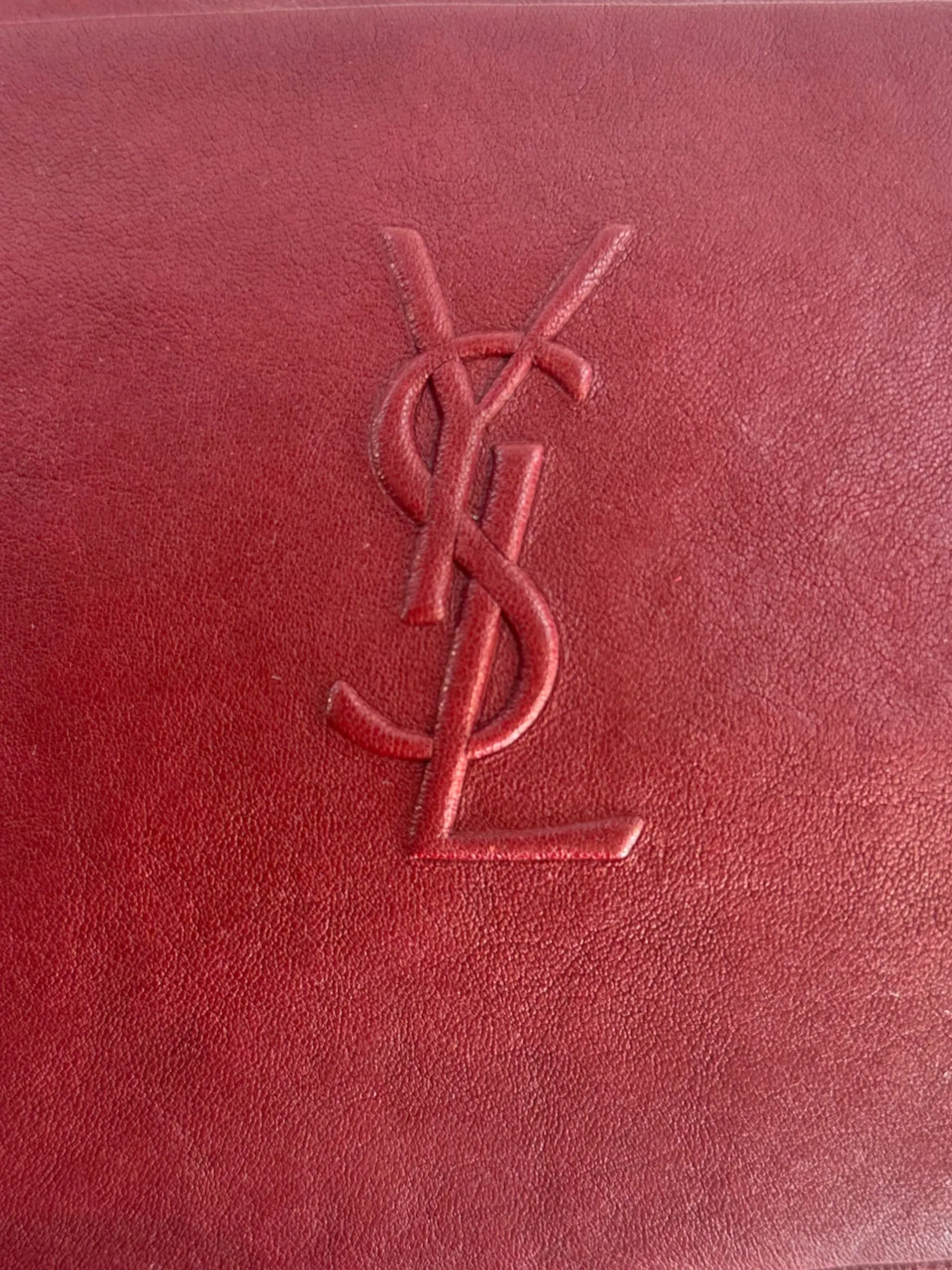 Saint Laurent Dark Red Leather "Lou" Crossbody