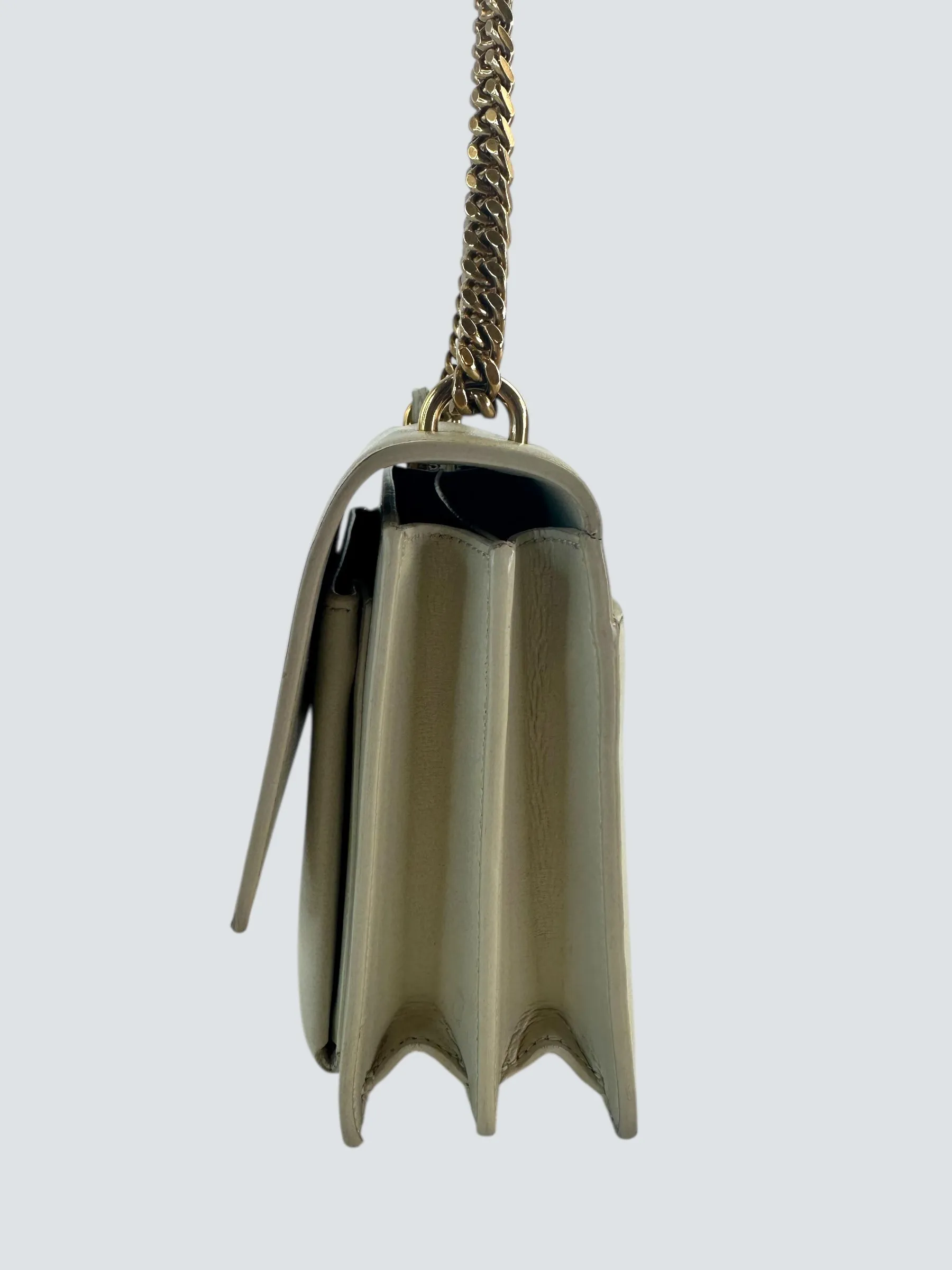 Saint Laurent Off White Leather Sunset Shoulder Bag
