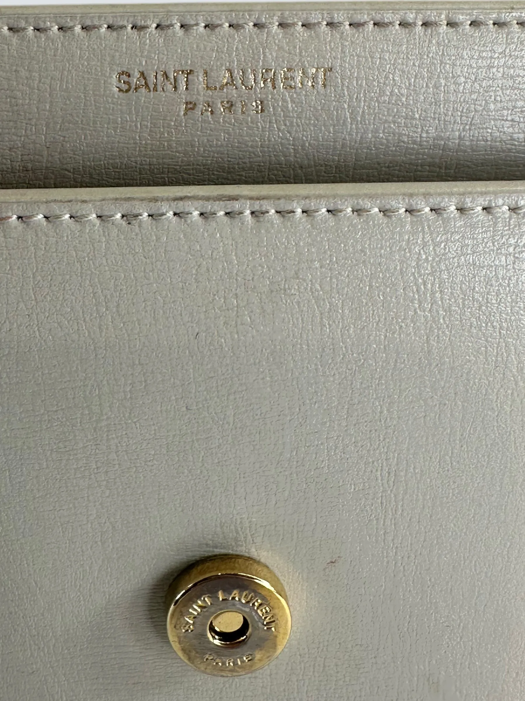 Saint Laurent Off White Leather Sunset Shoulder Bag