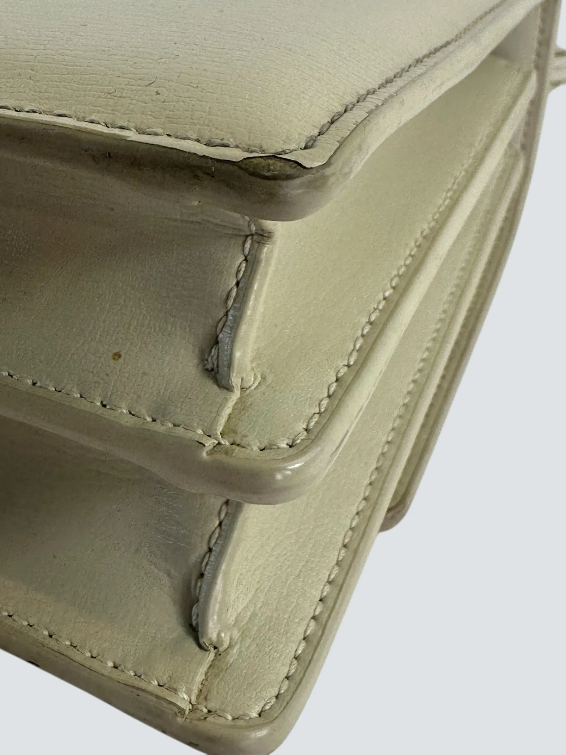Saint Laurent Off White Leather Sunset Shoulder Bag