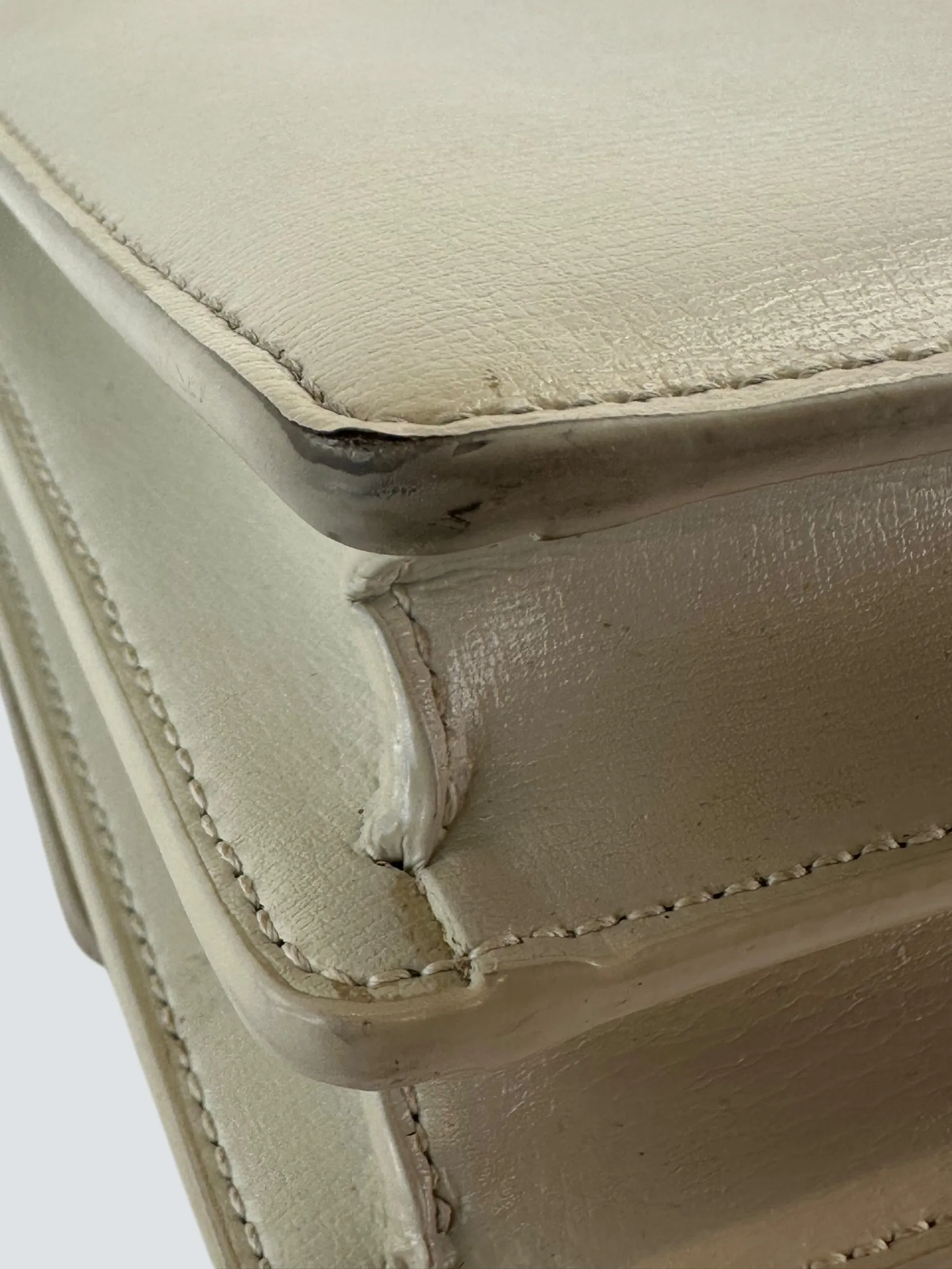 Saint Laurent Off White Leather Sunset Shoulder Bag