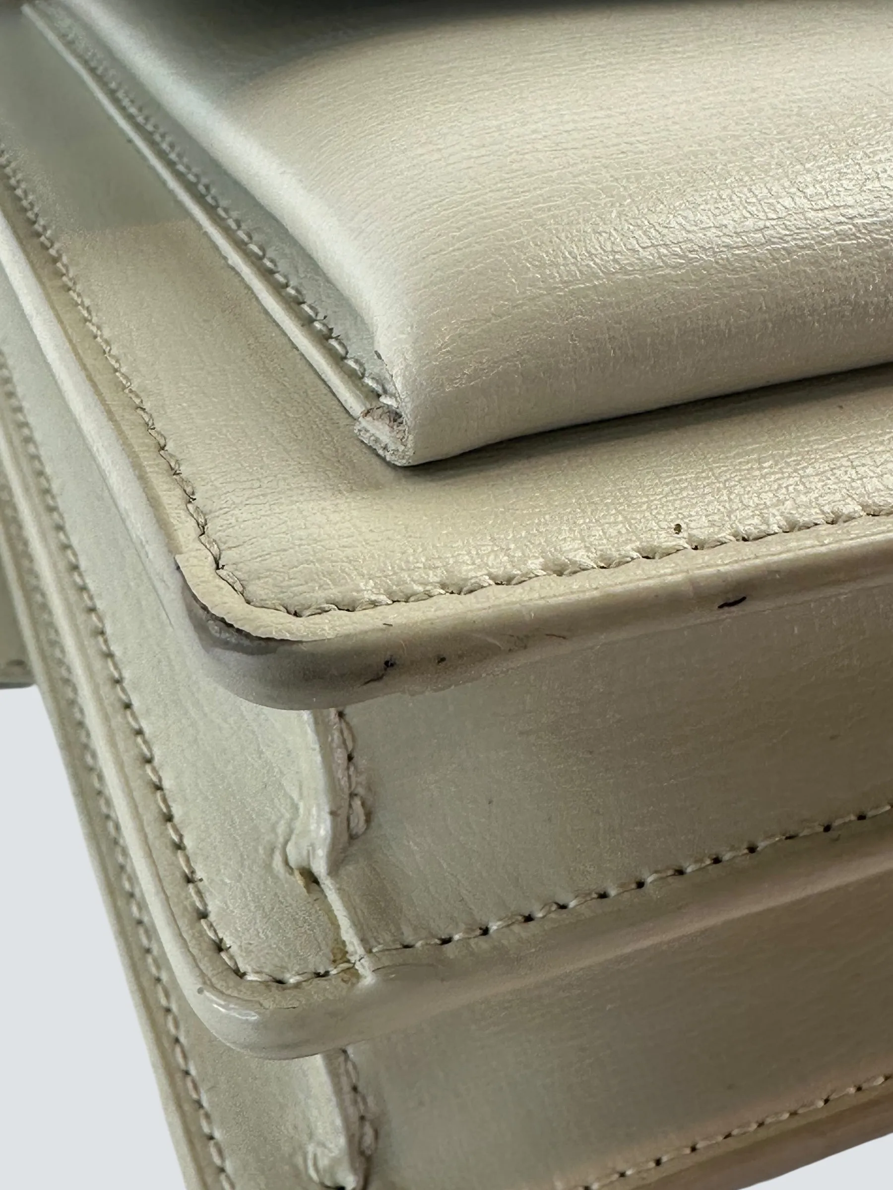 Saint Laurent Off White Leather Sunset Shoulder Bag