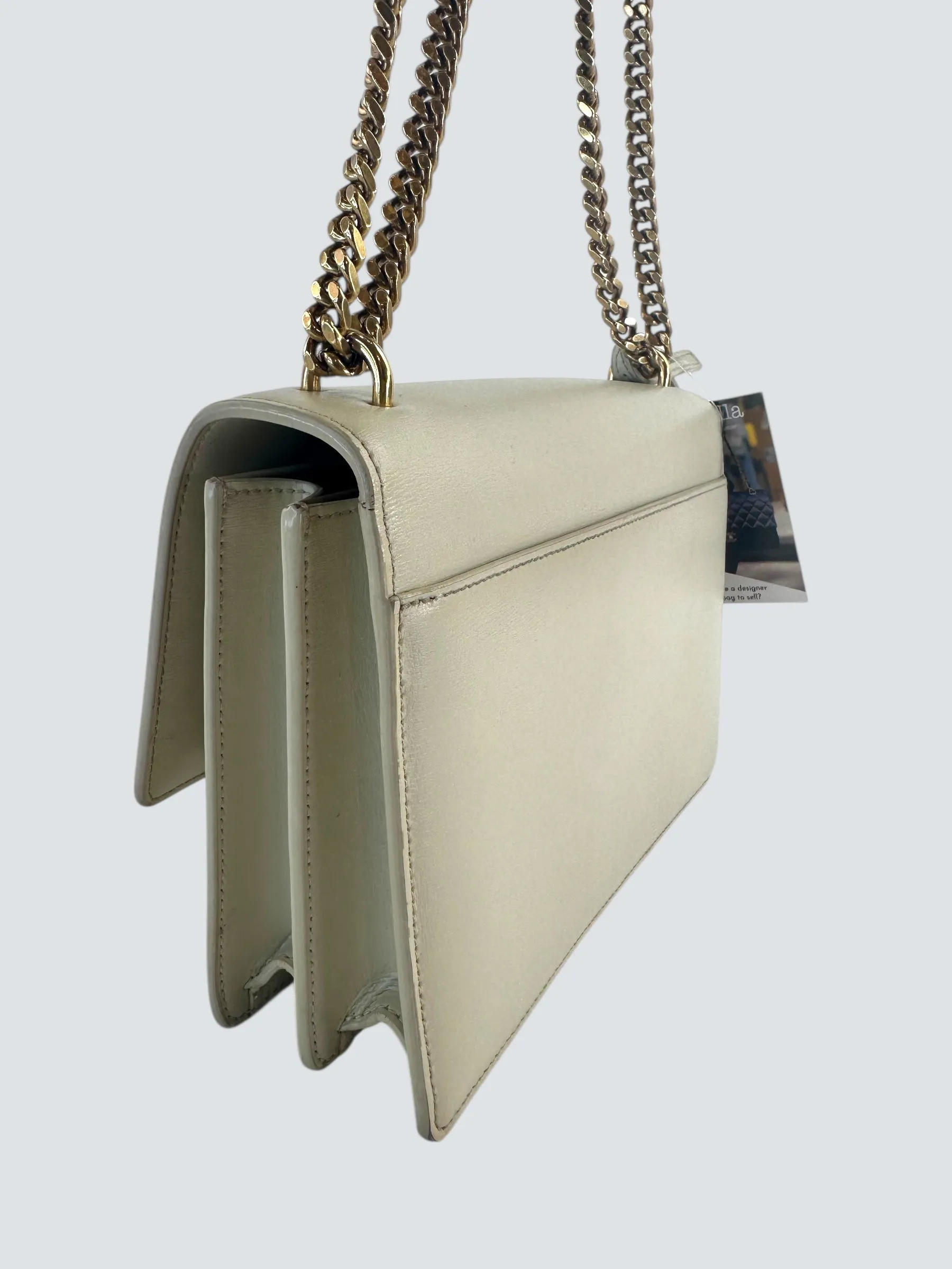 Saint Laurent Off White Leather Sunset Shoulder Bag