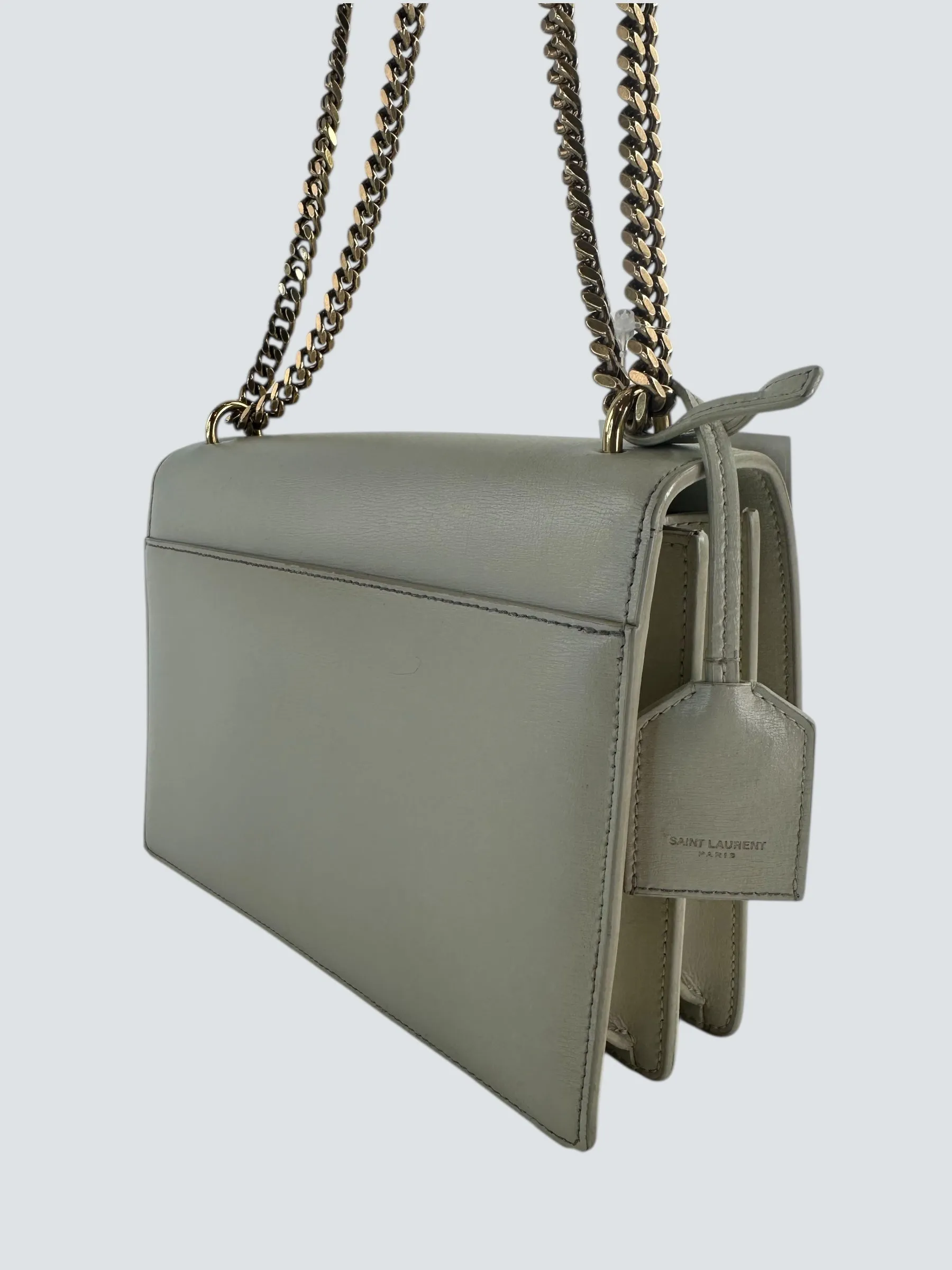 Saint Laurent Off White Leather Sunset Shoulder Bag