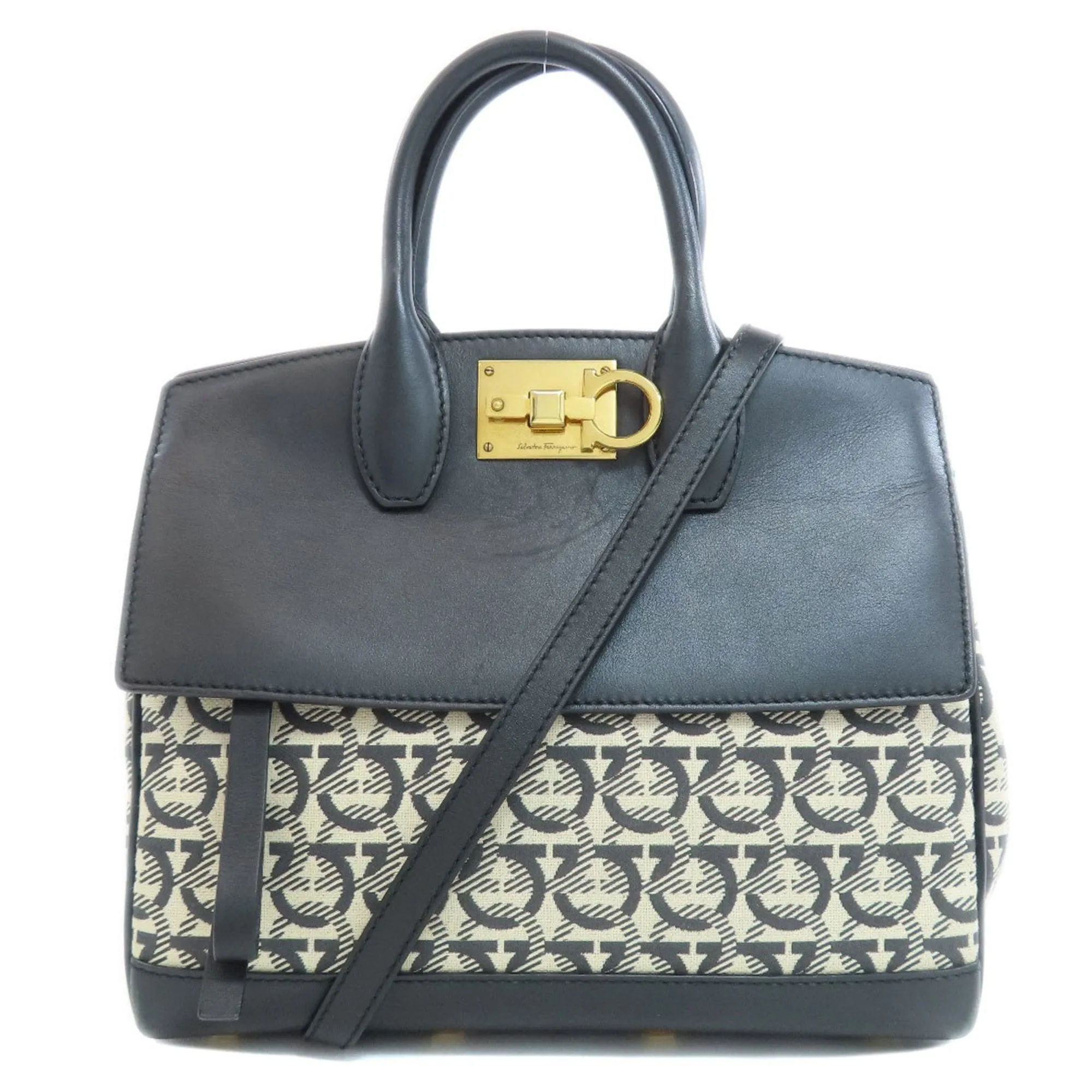 Salvatore Ferragamo  Canvas Leather Handbag (Pre-Owned)