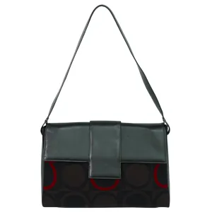 Salvatore Ferragamo Gancini Canvas Shoulder Bag (Pre-Owned)