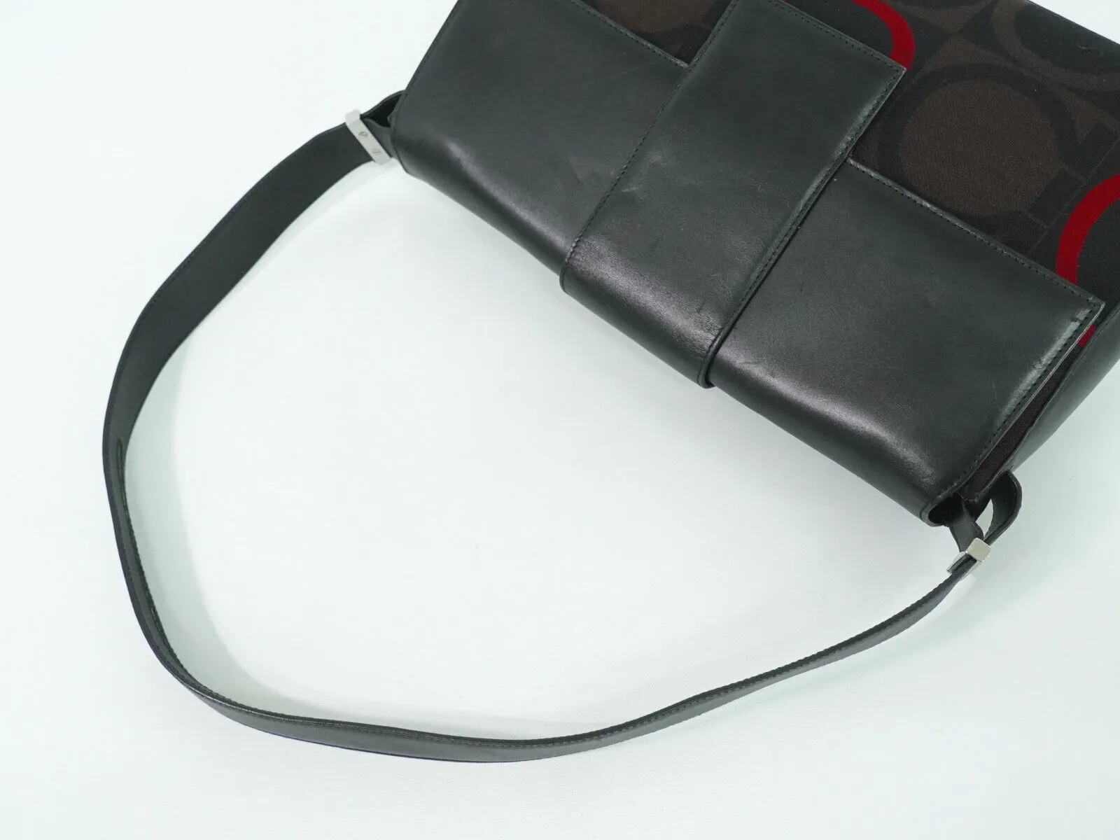 Salvatore Ferragamo Gancini Canvas Shoulder Bag (Pre-Owned)
