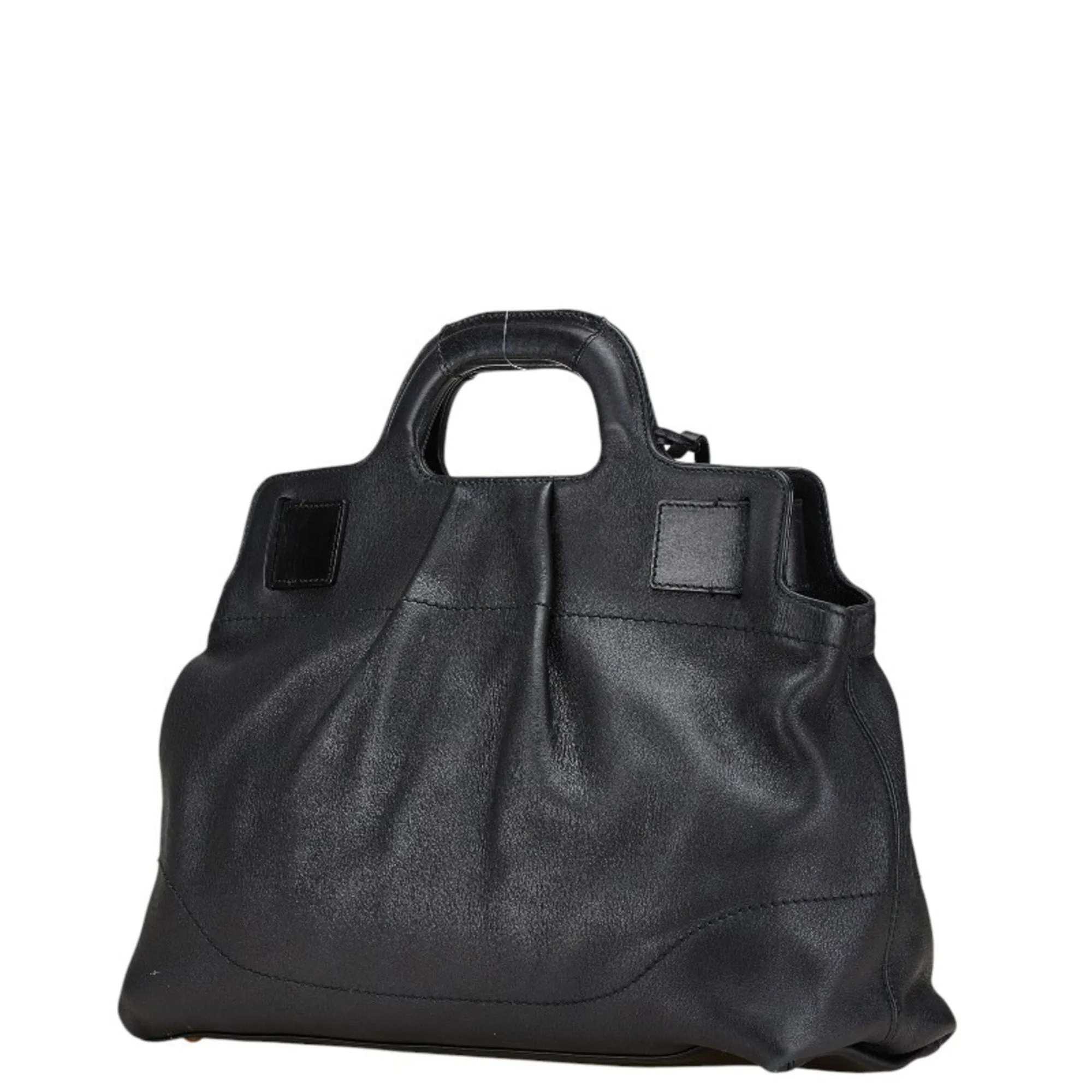 Salvatore Ferragamo Gancini Leather Handbag Shoulder Bag (Pre-Owned)