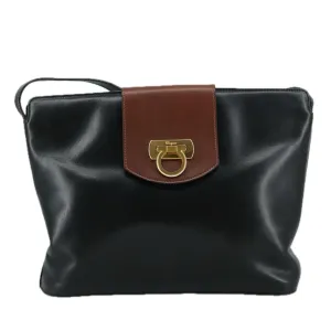 Salvatore Ferragamo Gancini  Leather Shoulder Bag (Pre-Owned)